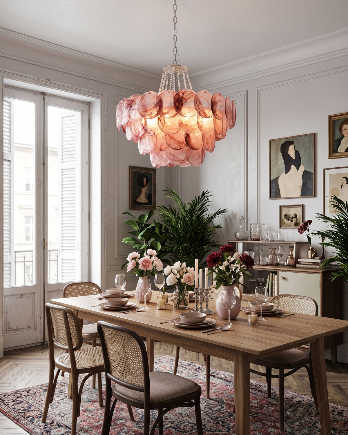 Signe Frosted Scallop Chandelier