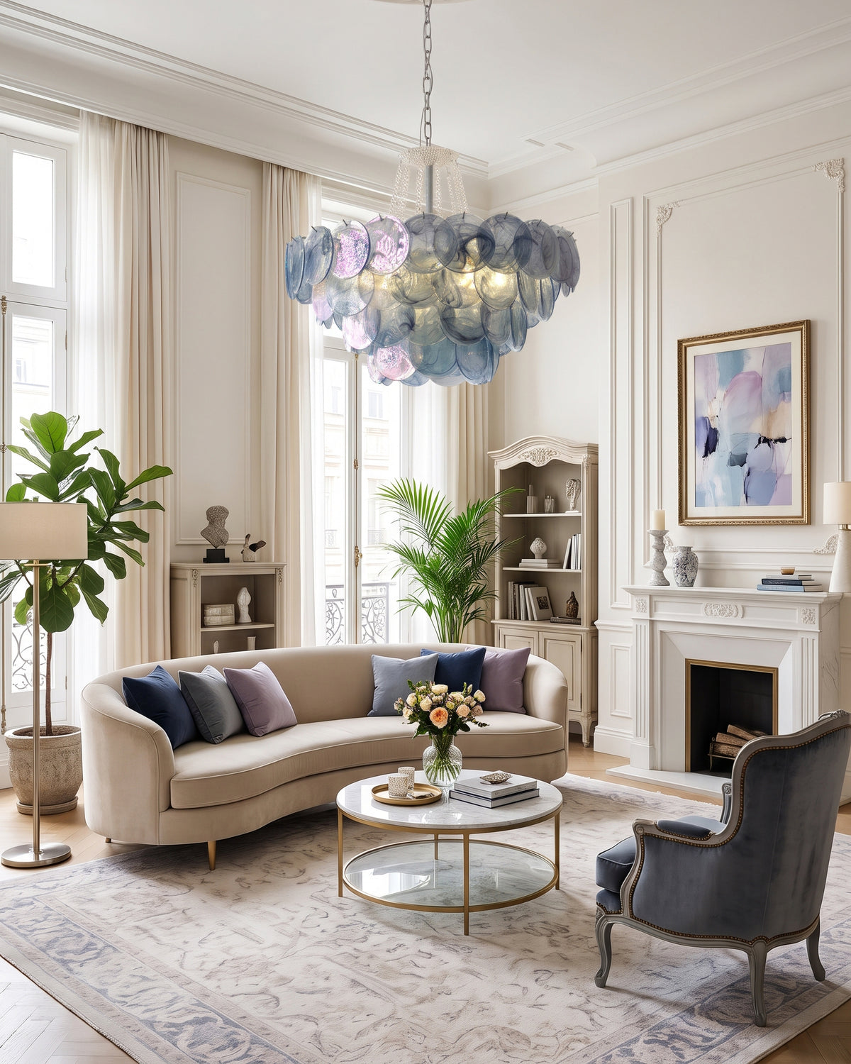 Signe Frosted Scallop Chandelier