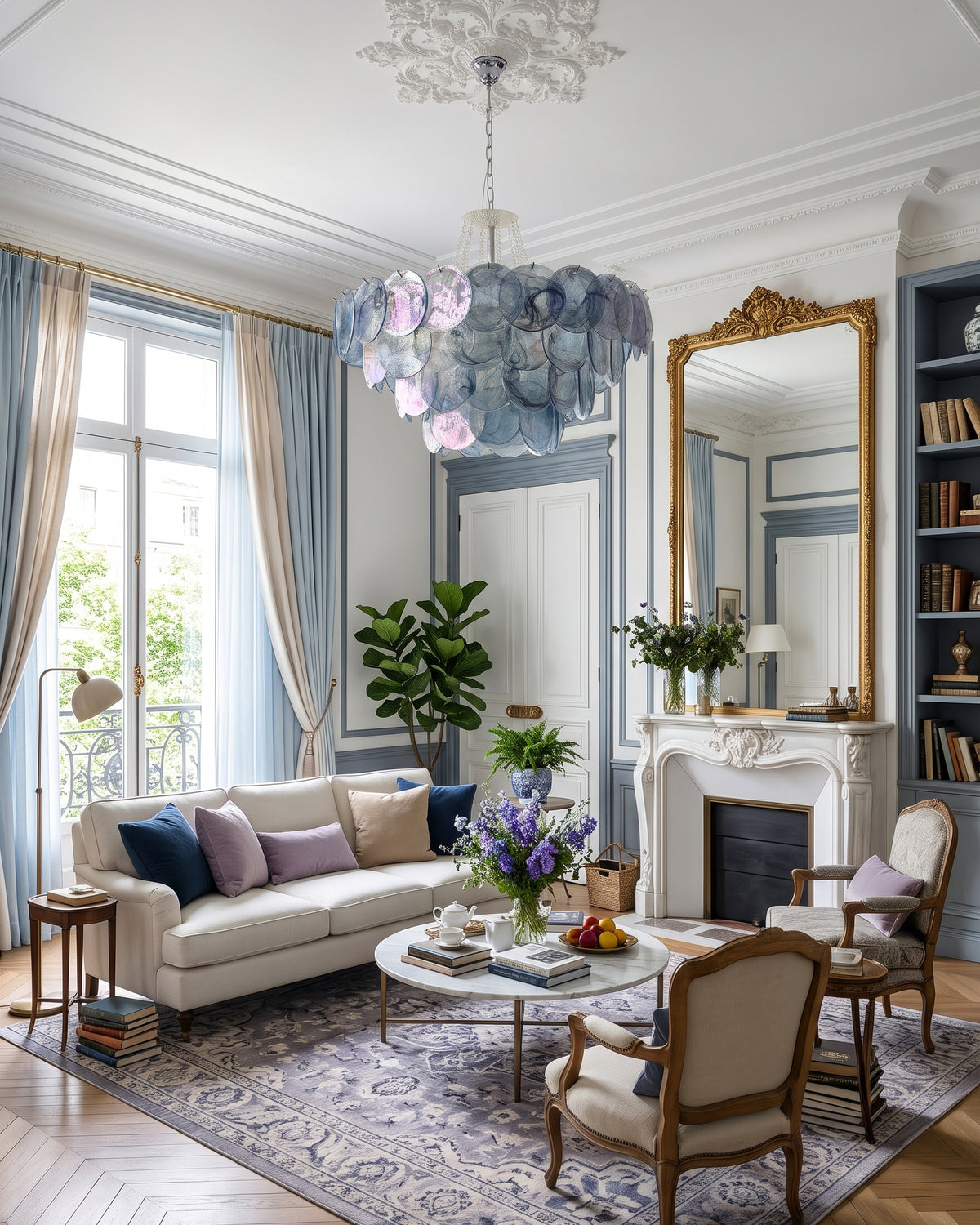 Signe Frosted Scallop Chandelier