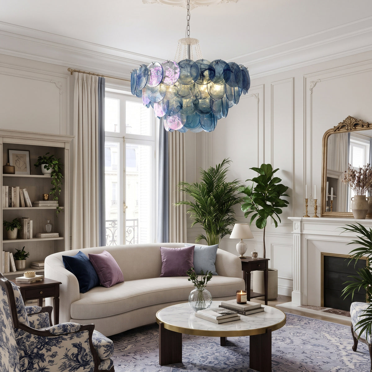 Signe Frosted Scallop Chandelier