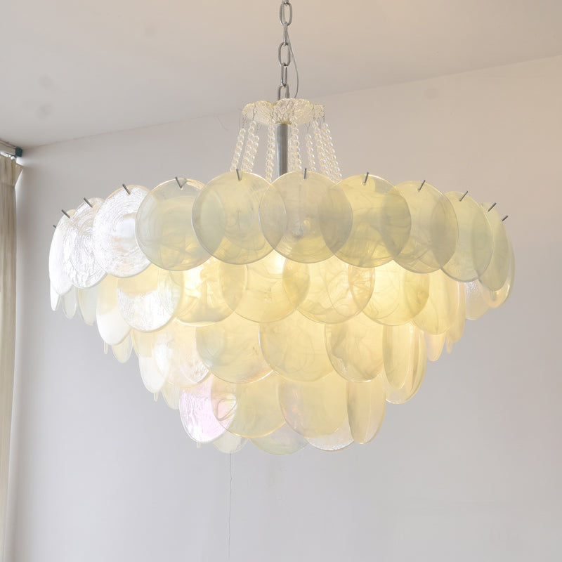 Signe Frosted Scallop Chandelier