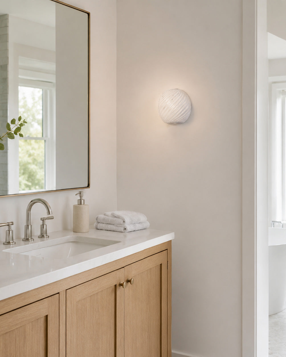 Silas Ribbed Glass Wall Sconce