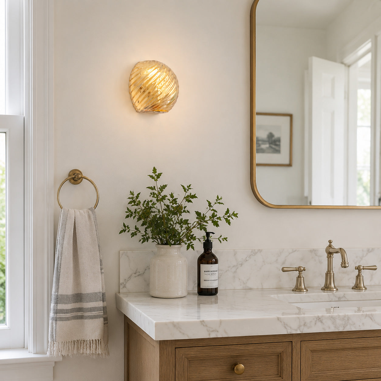 Silas Ribbed Glass Wall Sconce