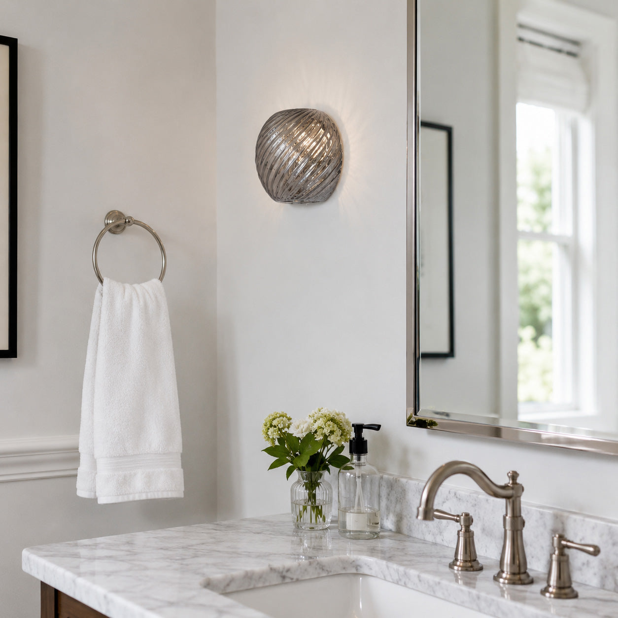 Silas Ribbed Glass Wall Sconce