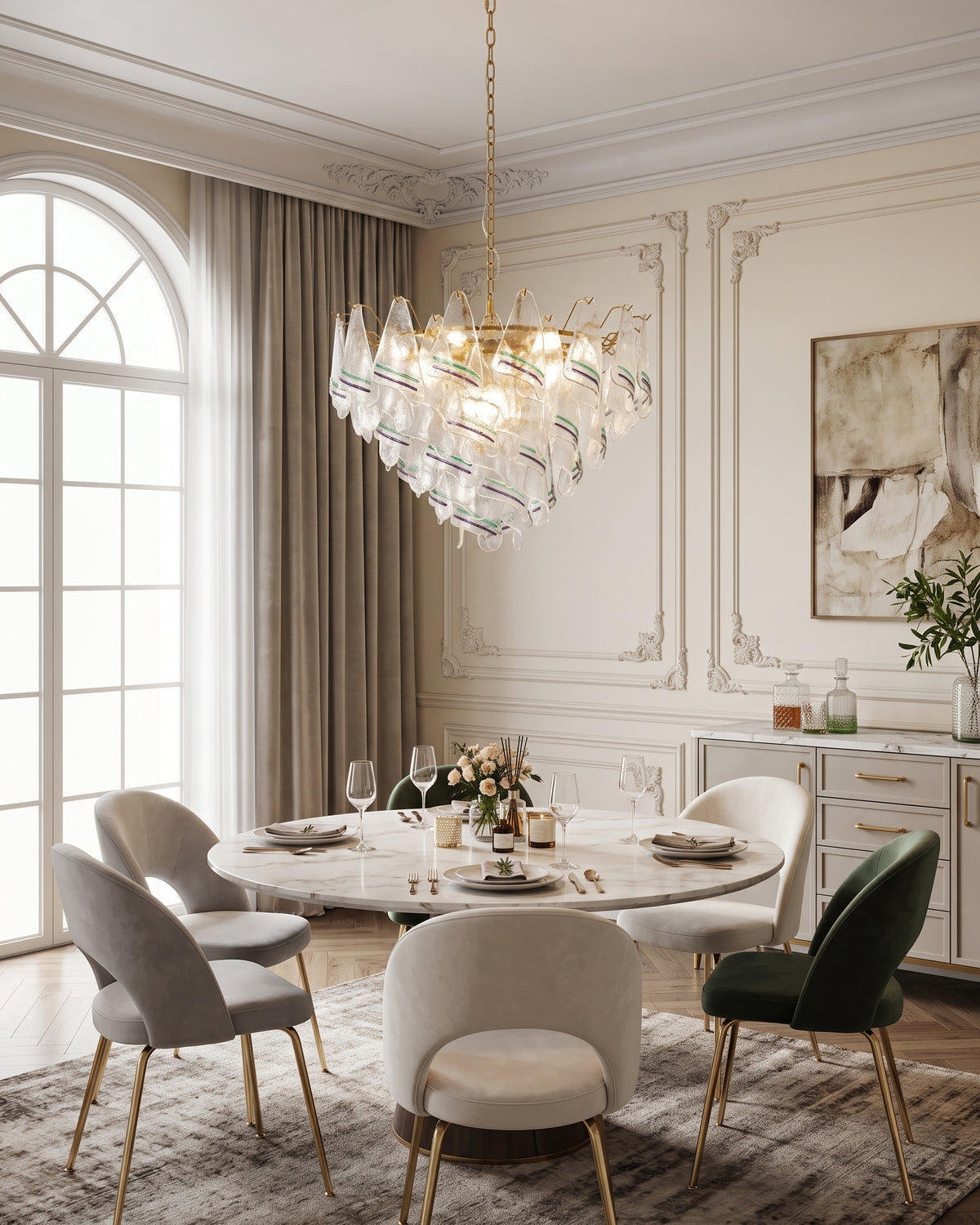 Sumner Tiered Ice Glass Chandelier