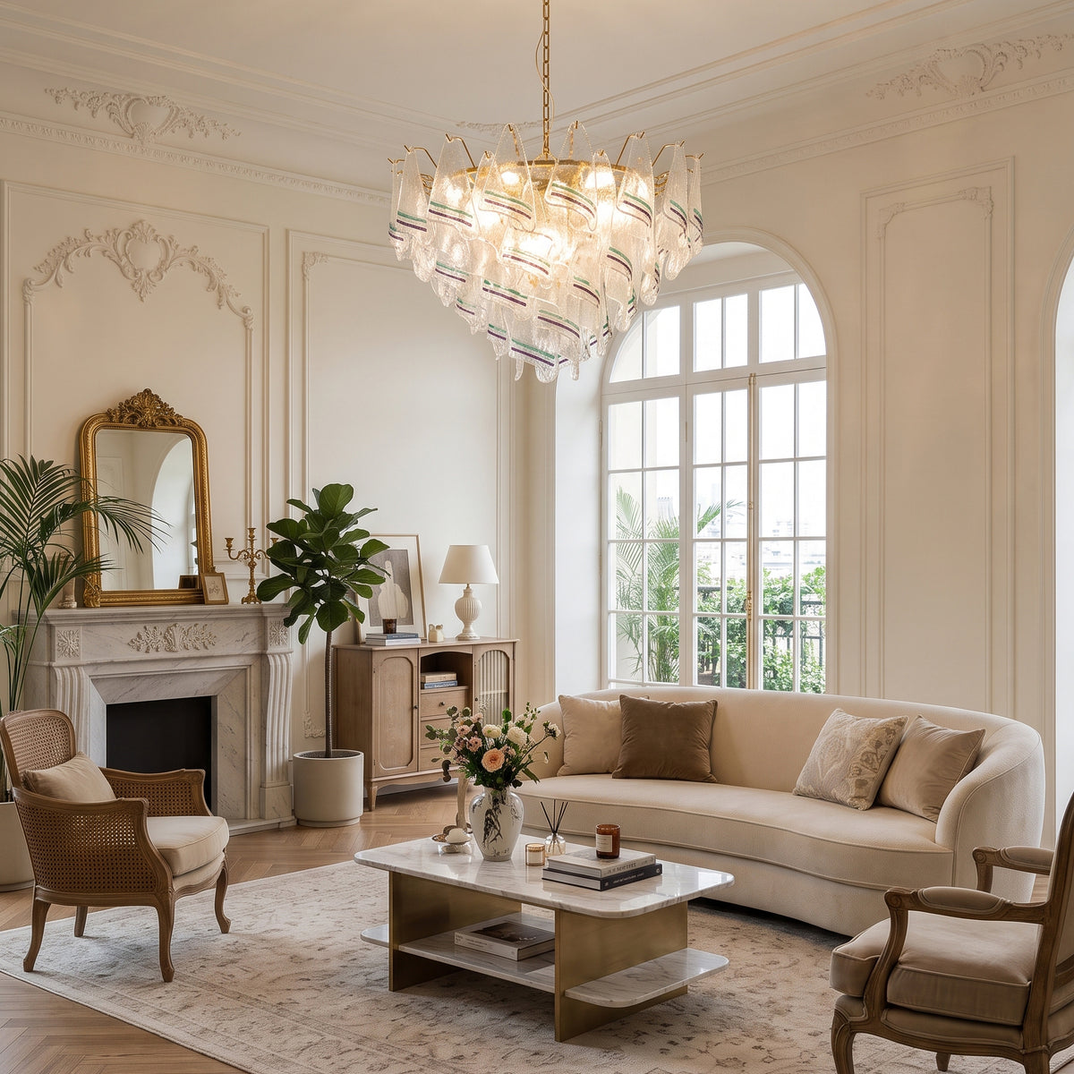 Sumner Tiered Ice Glass Chandelier