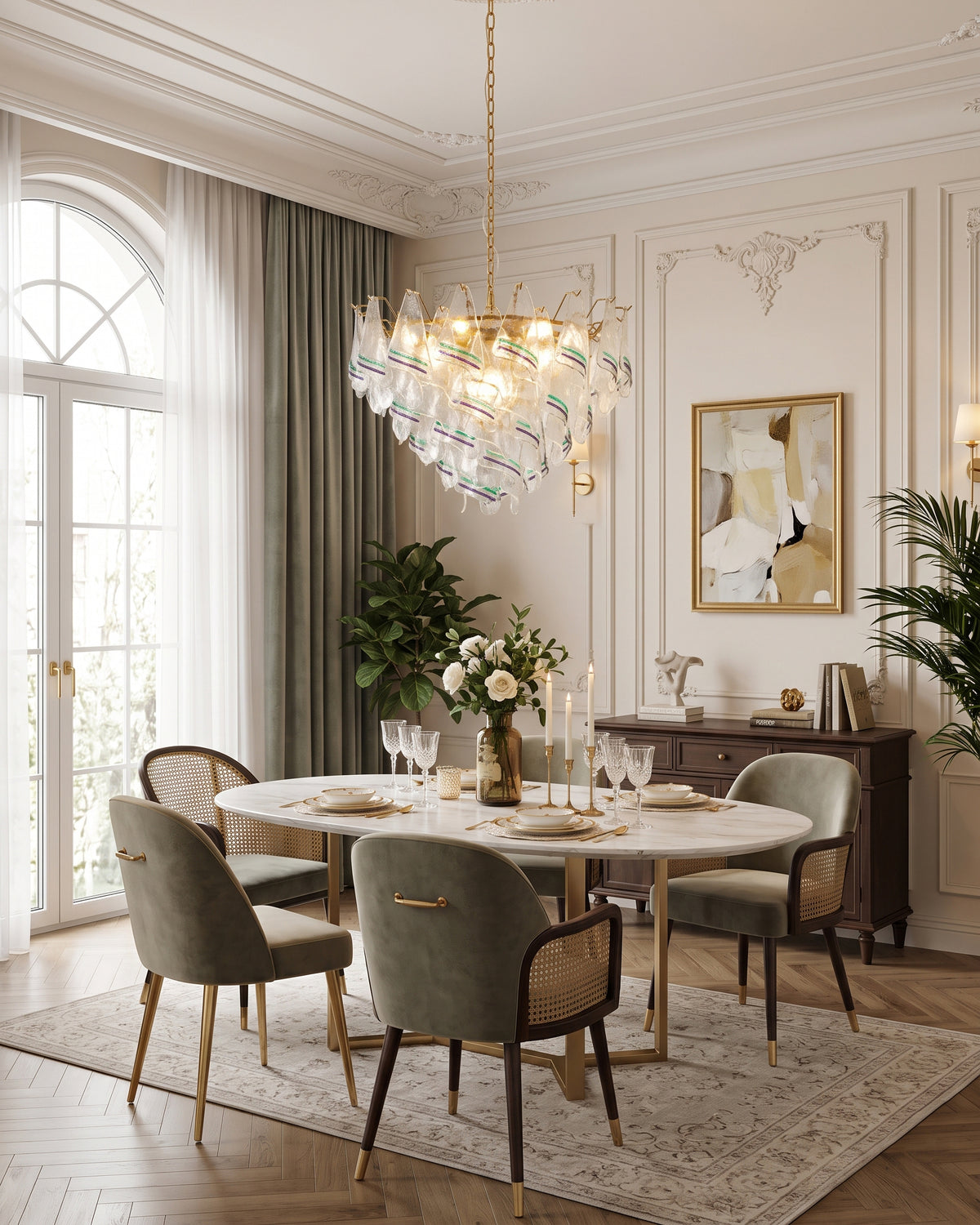 Sumner Tiered Ice Glass Chandelier