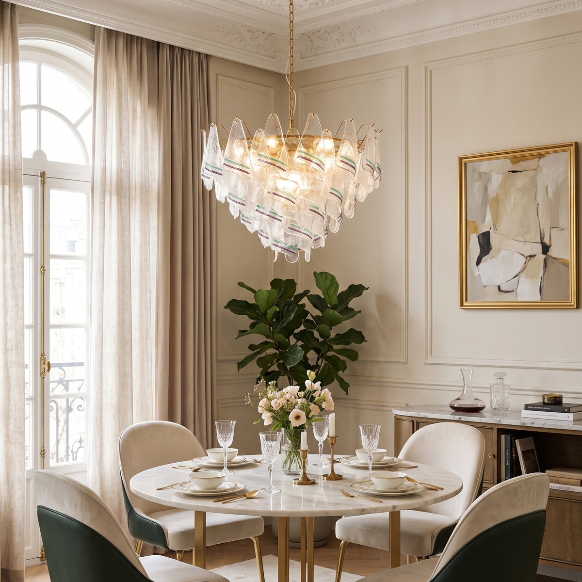 Sumner Tiered Ice Glass Chandelier