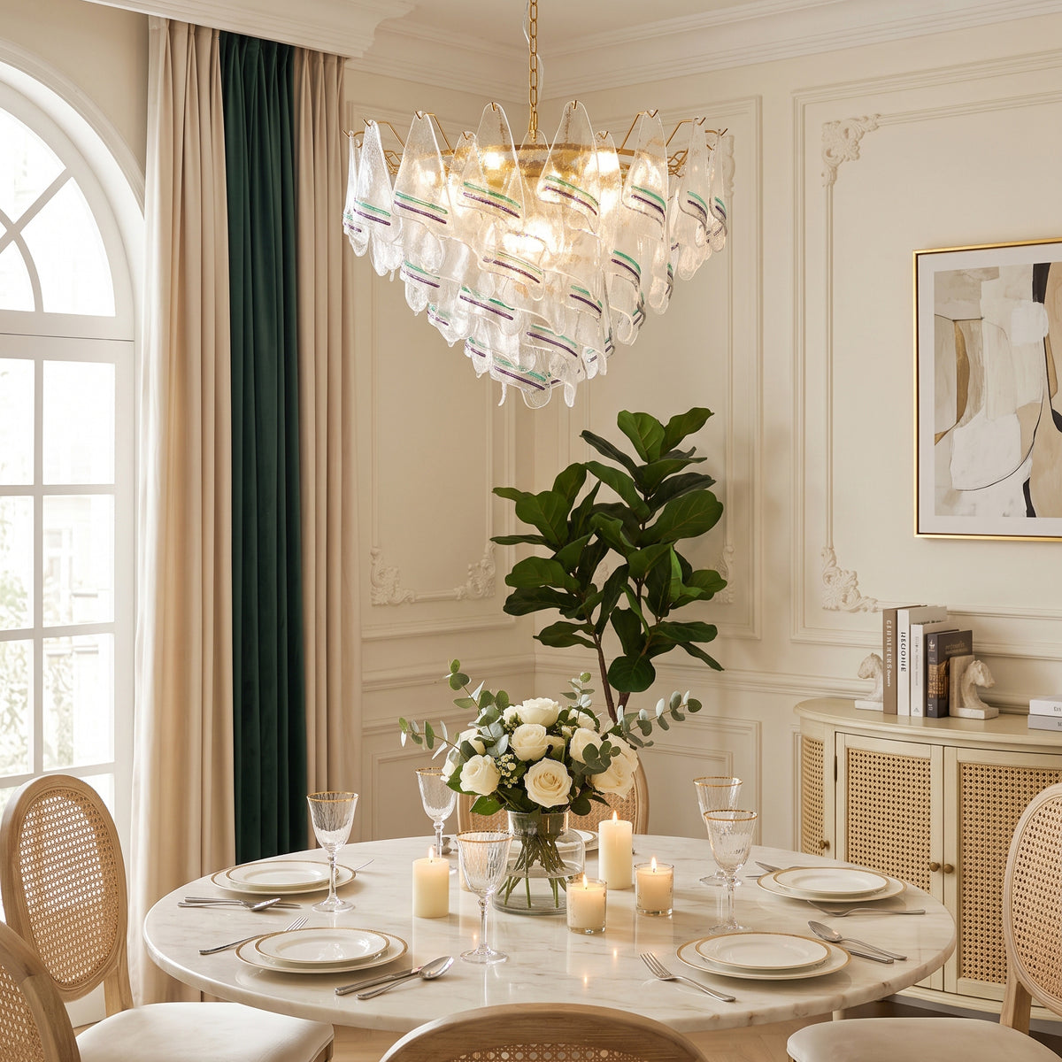 Sumner Tiered Ice Glass Chandelier