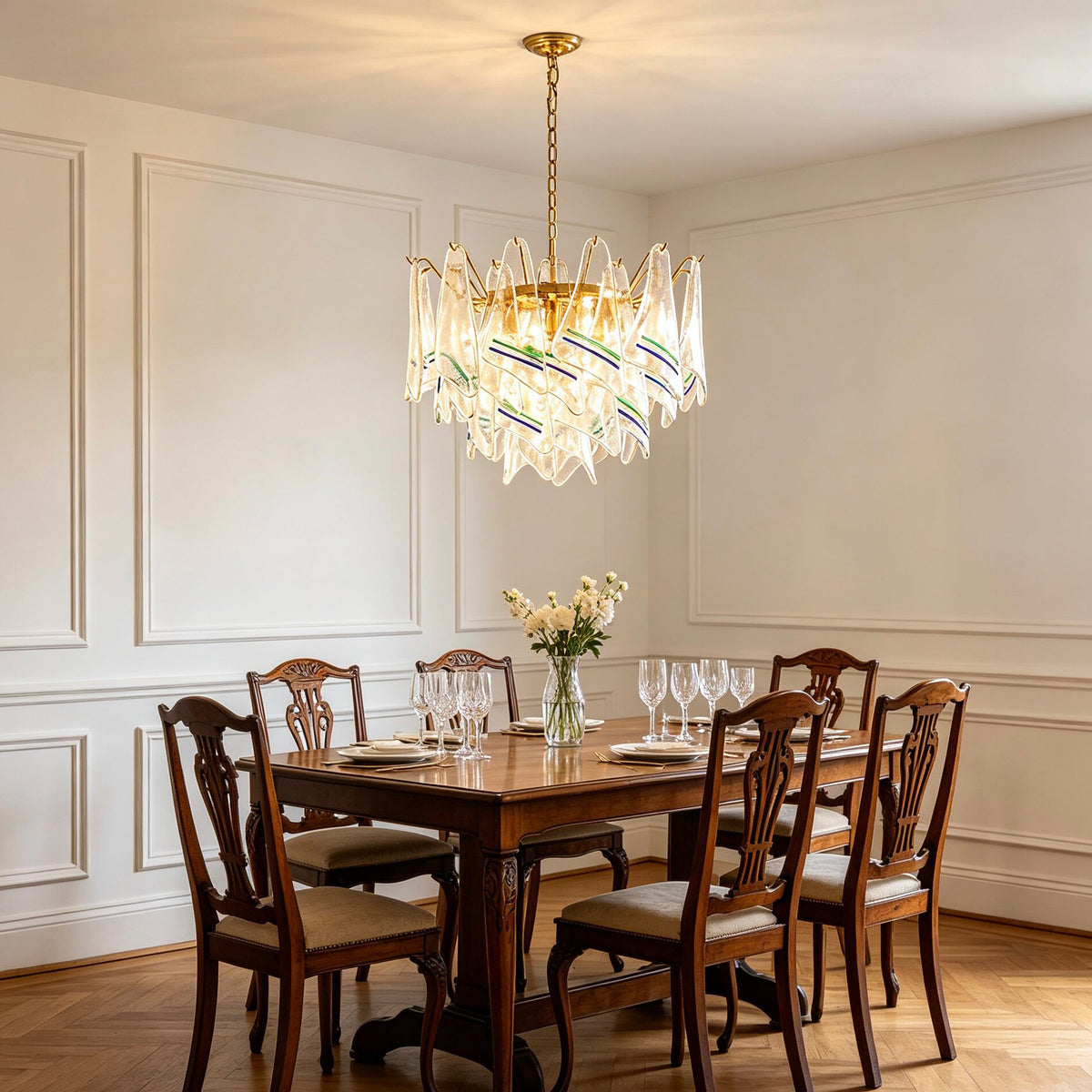 Sumner Tiered Ice Glass Chandelier
