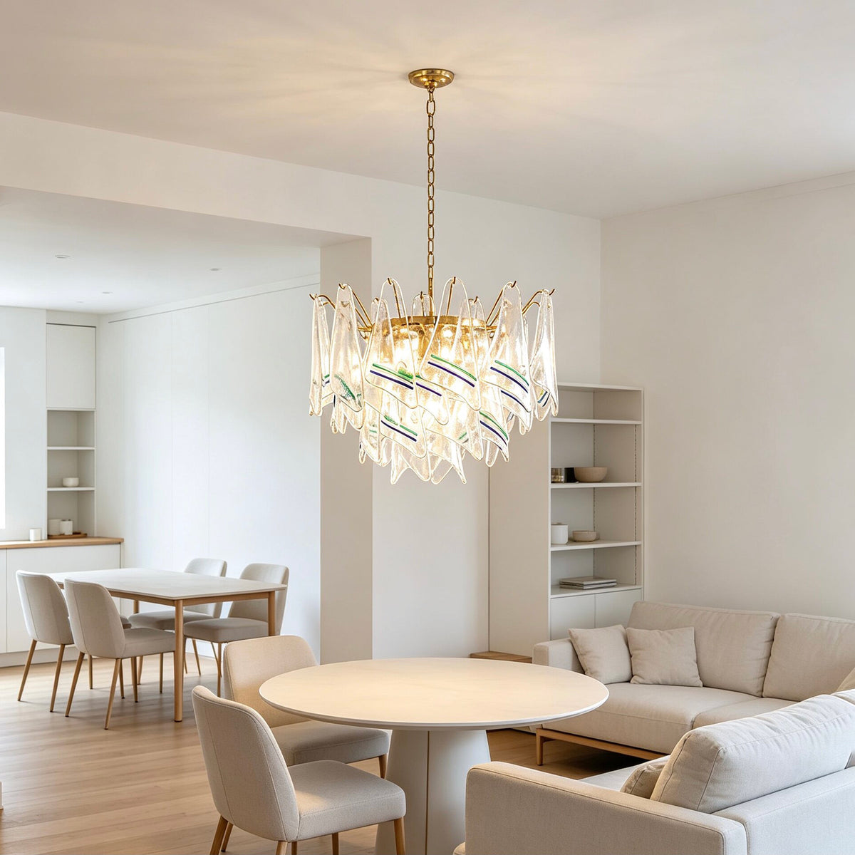 Sumner Tiered Ice Glass Chandelier