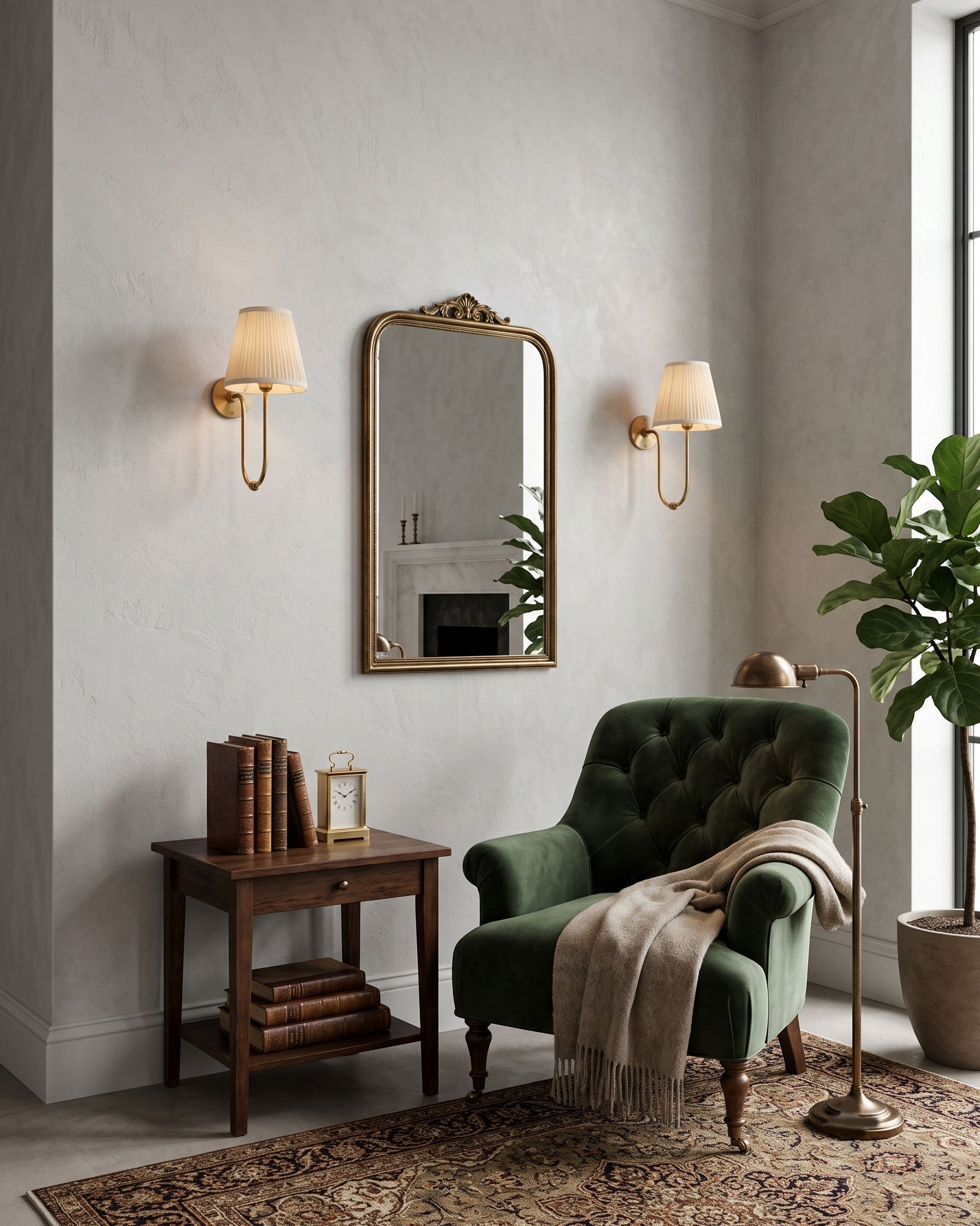 Sybil U-Arm Pleated Wall Sconce