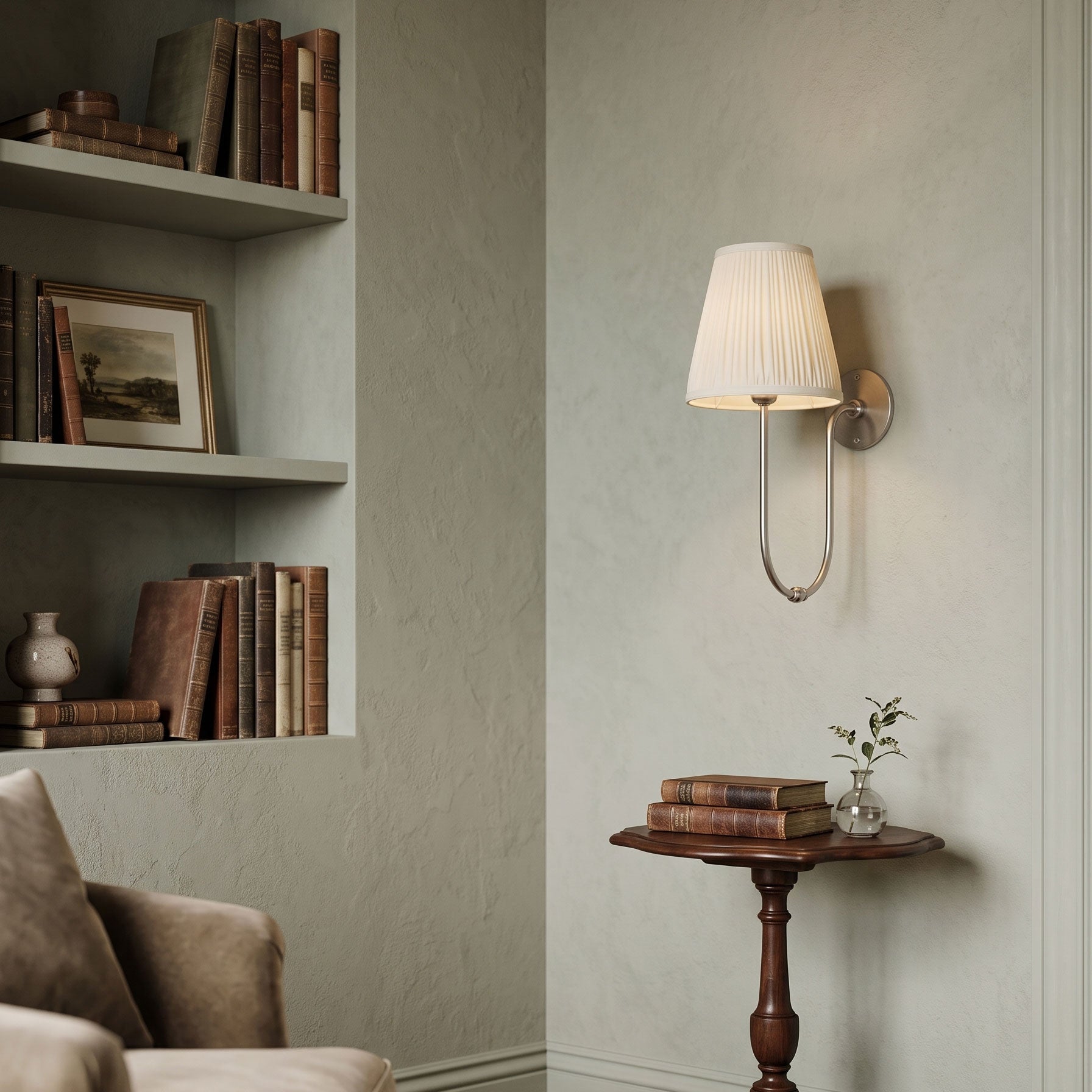 Sybil U-Arm Pleated Wall Sconce