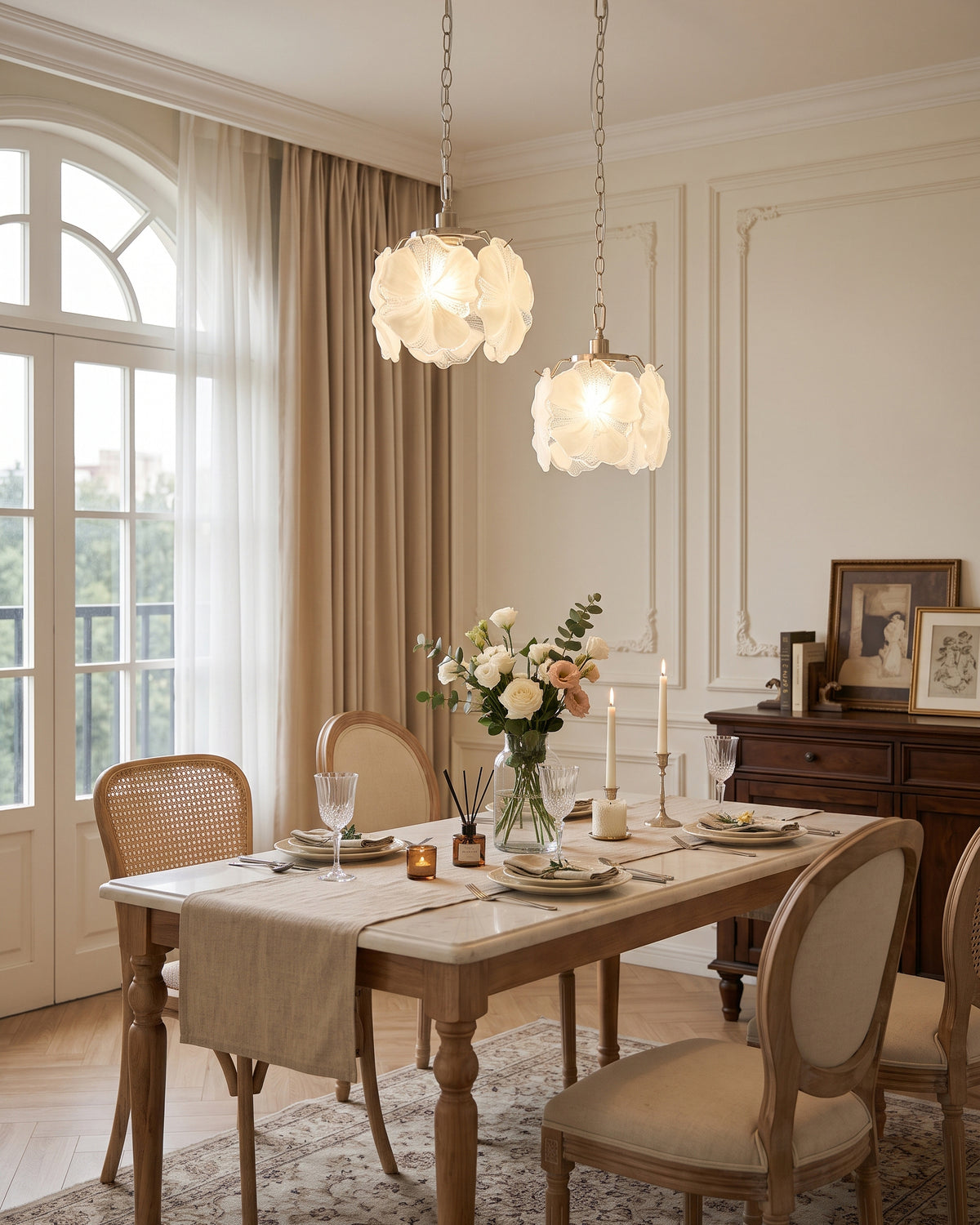 Sybilla Glass Petal Pendant Light