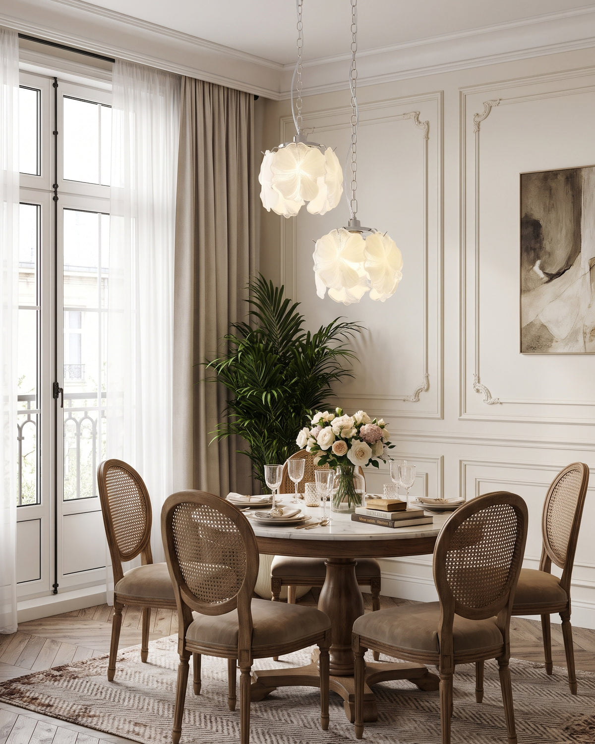 Sybilla Glass Petal Pendant Light