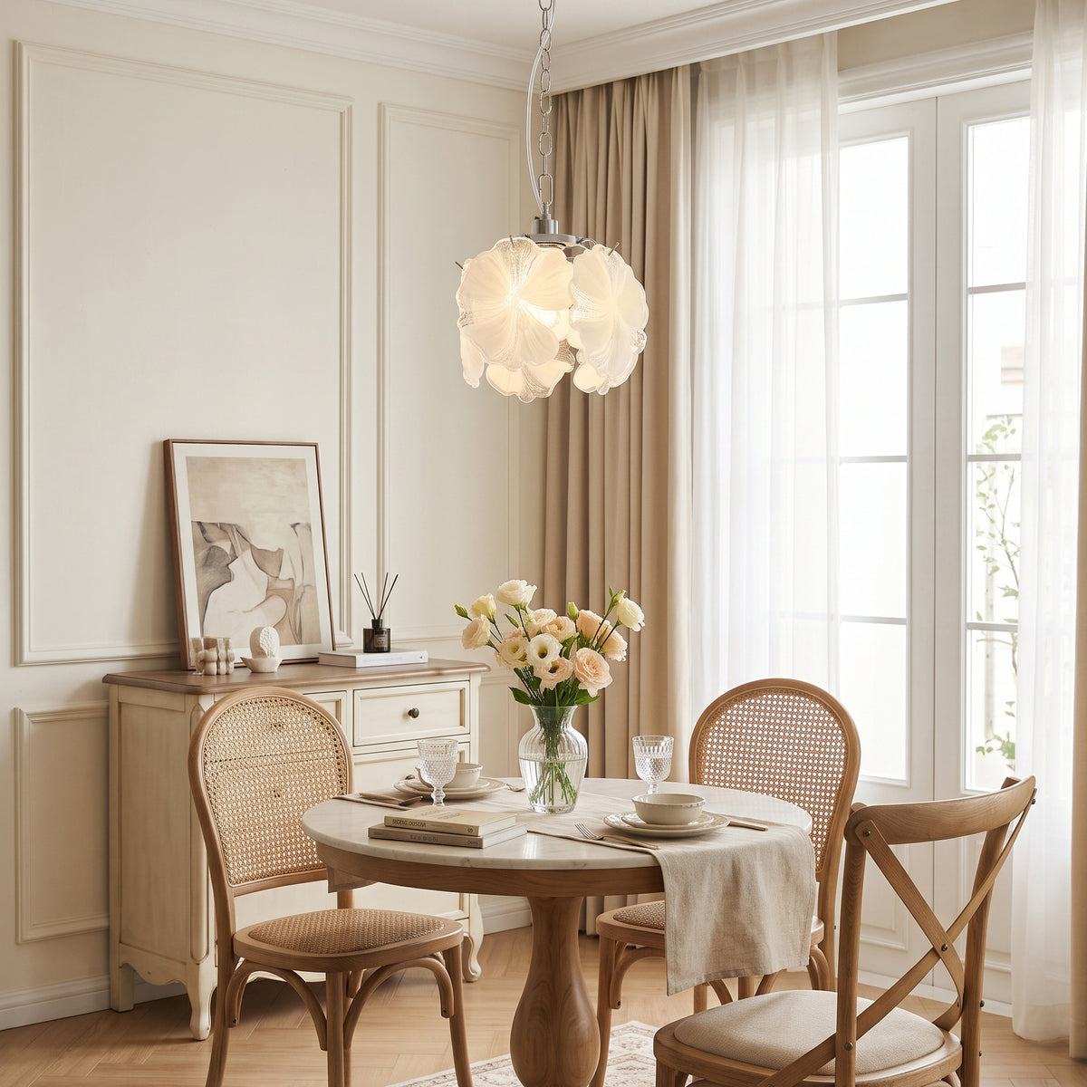 Sybilla Glass Petal Pendant Light