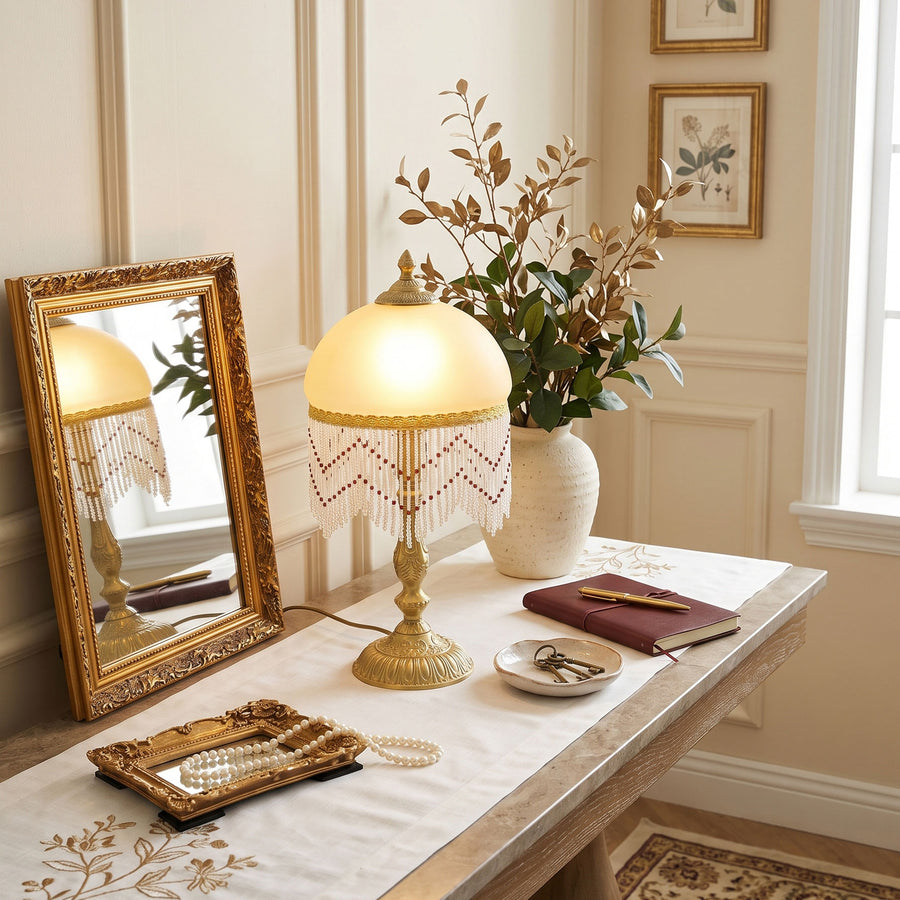Thora Beaded Fringe Table Lamp – detail 3