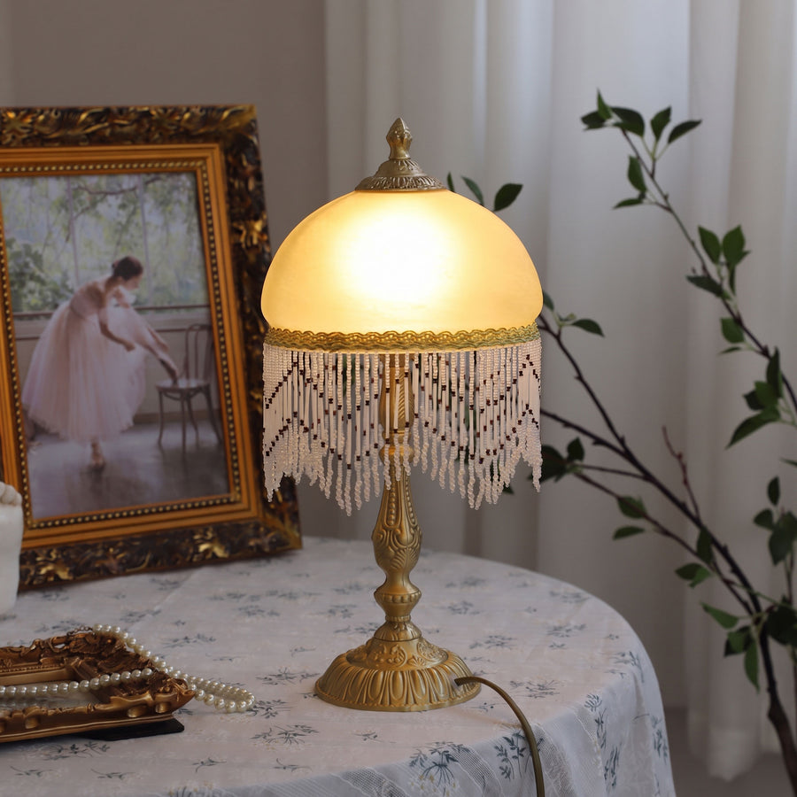 Thora Beaded Fringe Table Lamp – detail 2