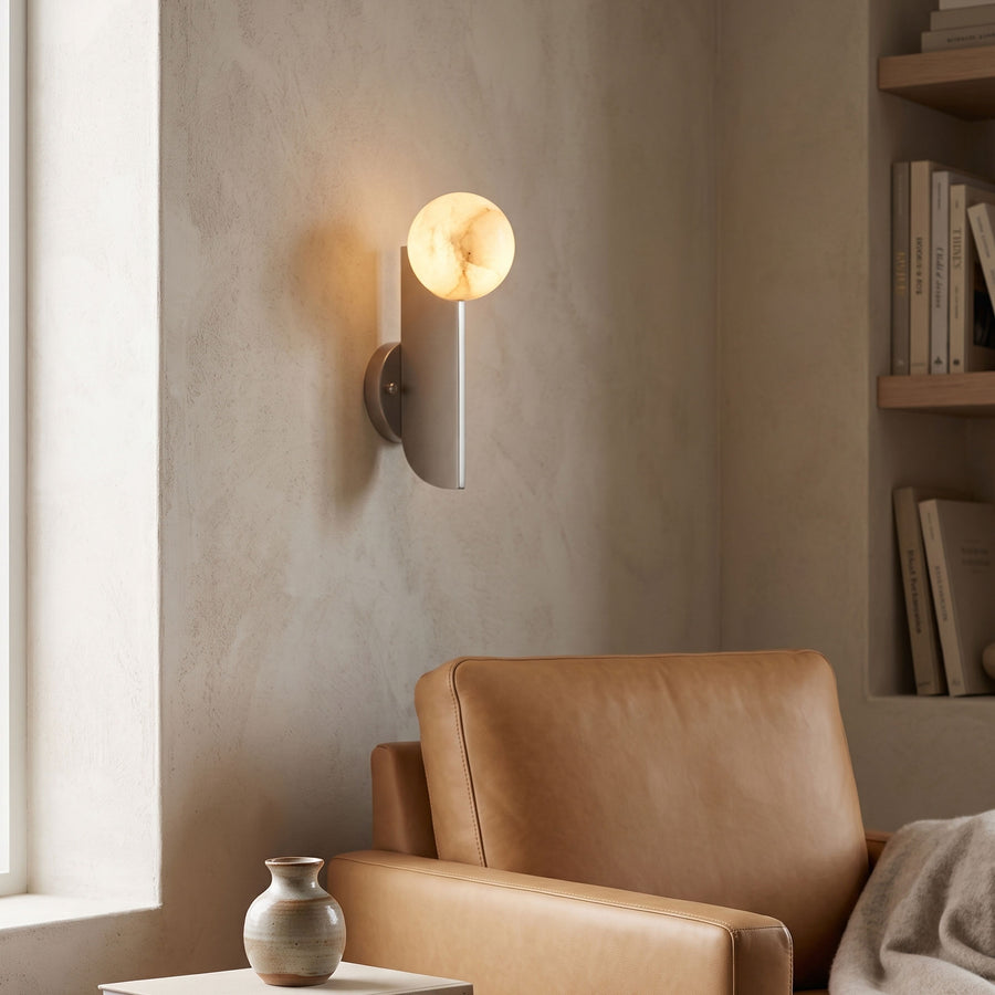 Vaughn Alabaster Sphere Wall Sconce – detail 3