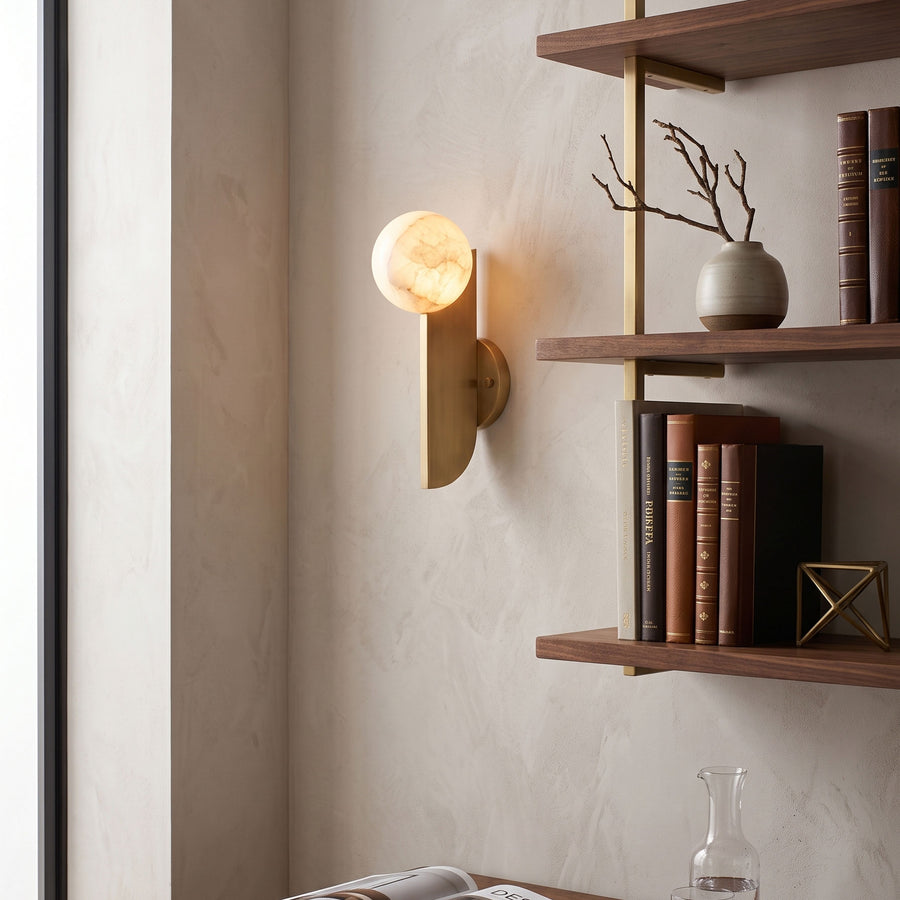 Vaughn Alabaster Sphere Wall Sconce – detail 2