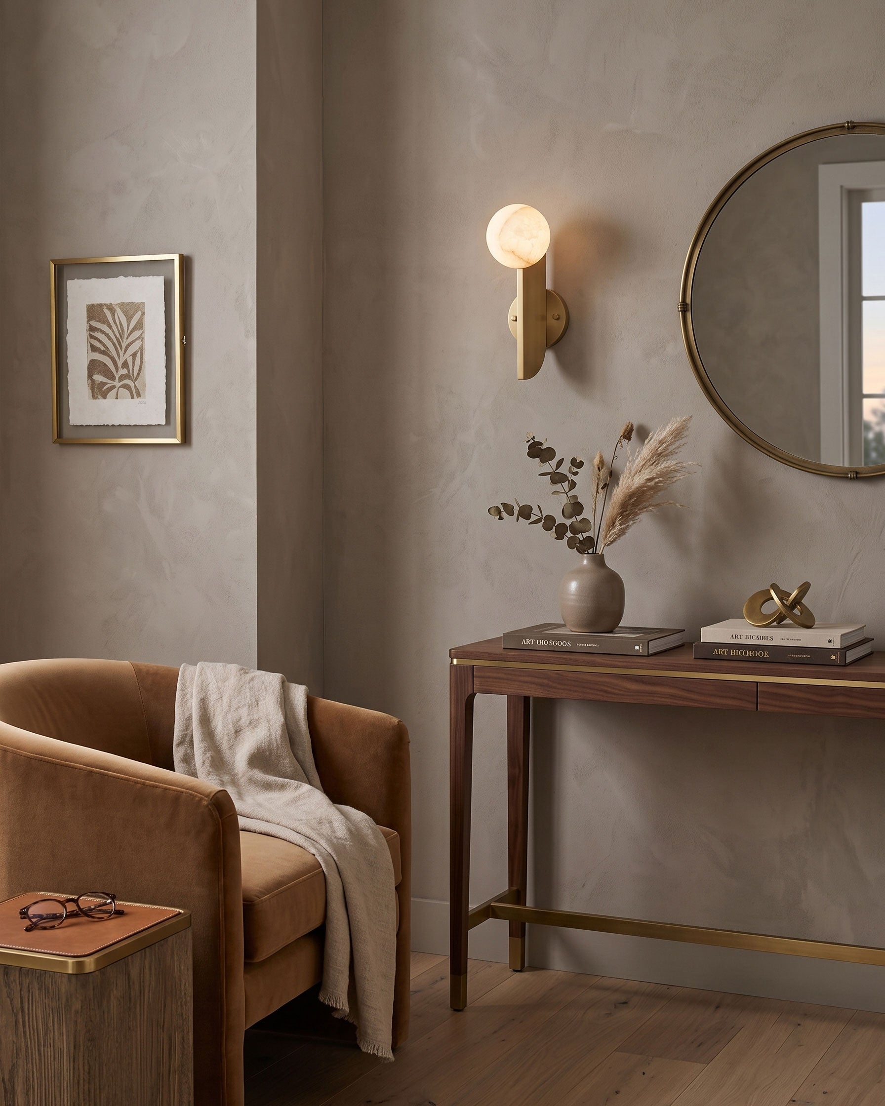 Vaughn Alabaster Sphere Wall Sconce