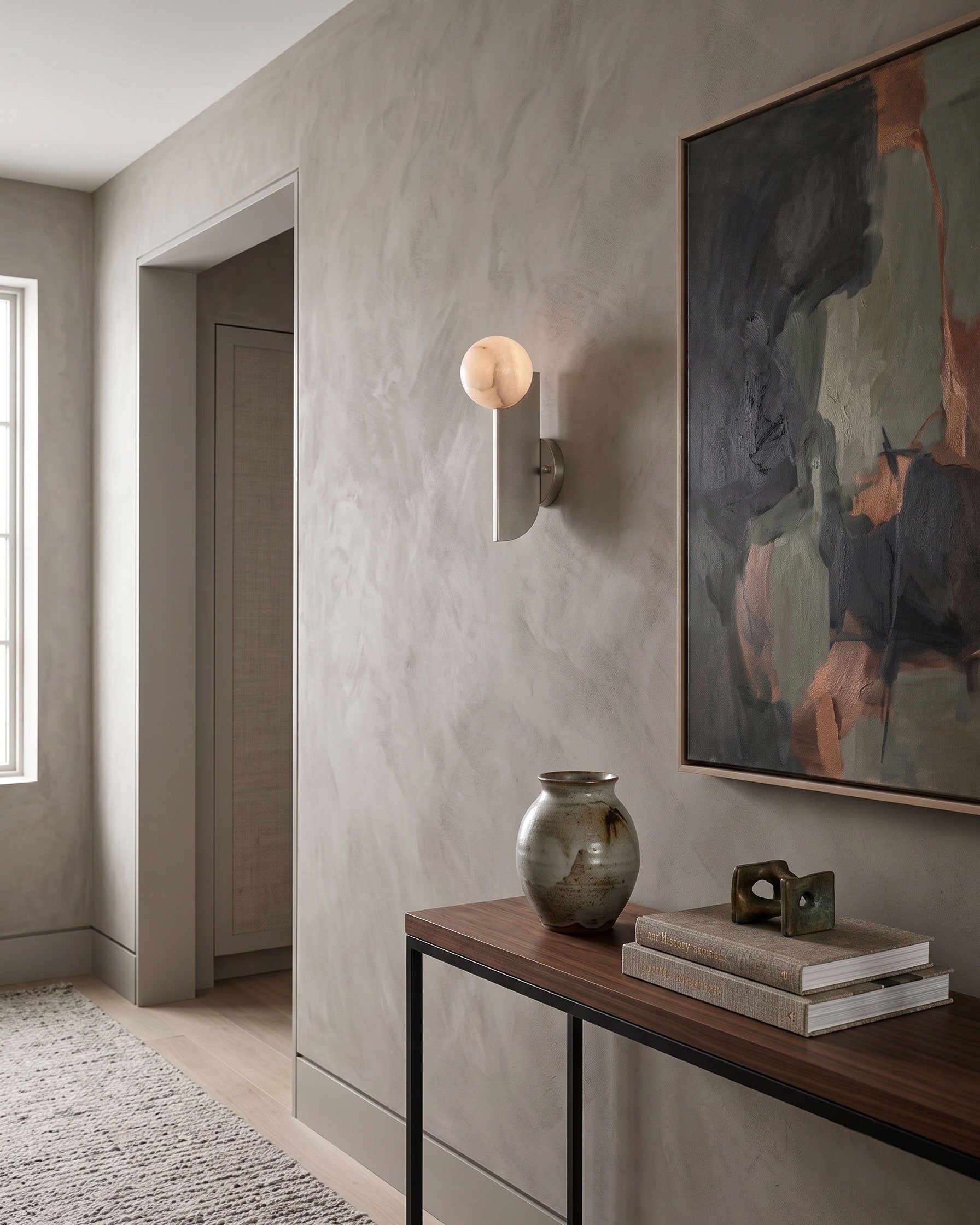 Vaughn Alabaster Sphere Wall Sconce