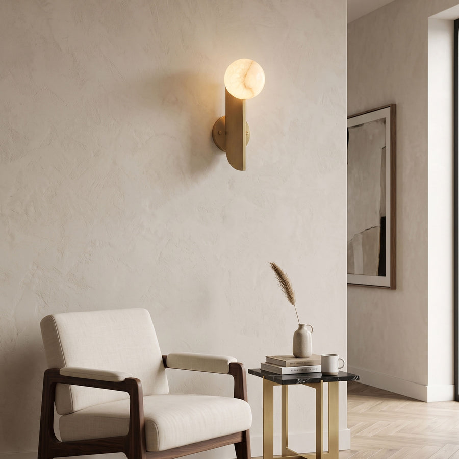 Vaughn Alabaster Sphere Wall Sconce – detail 6