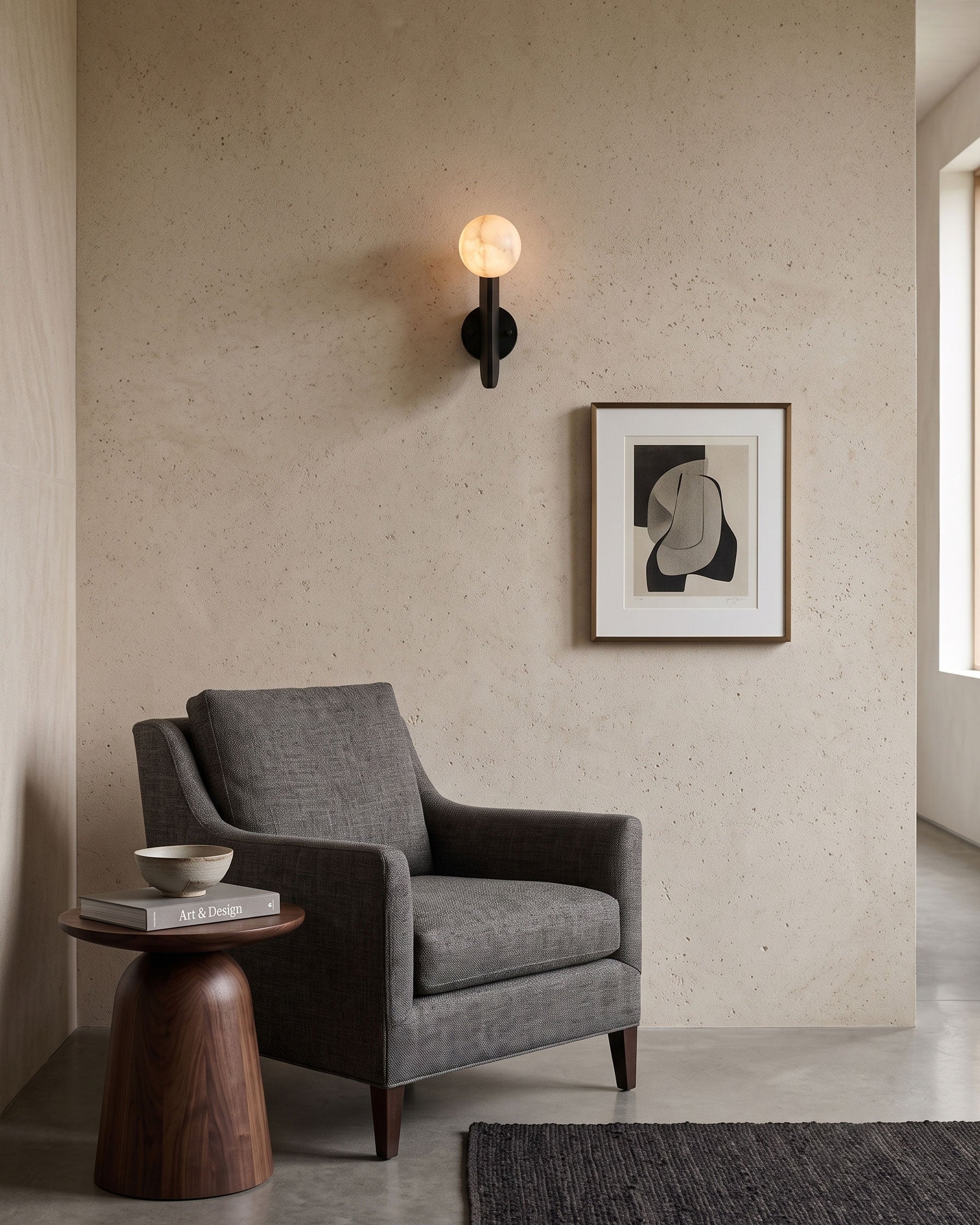 Vaughn Alabaster Sphere Wall Sconce