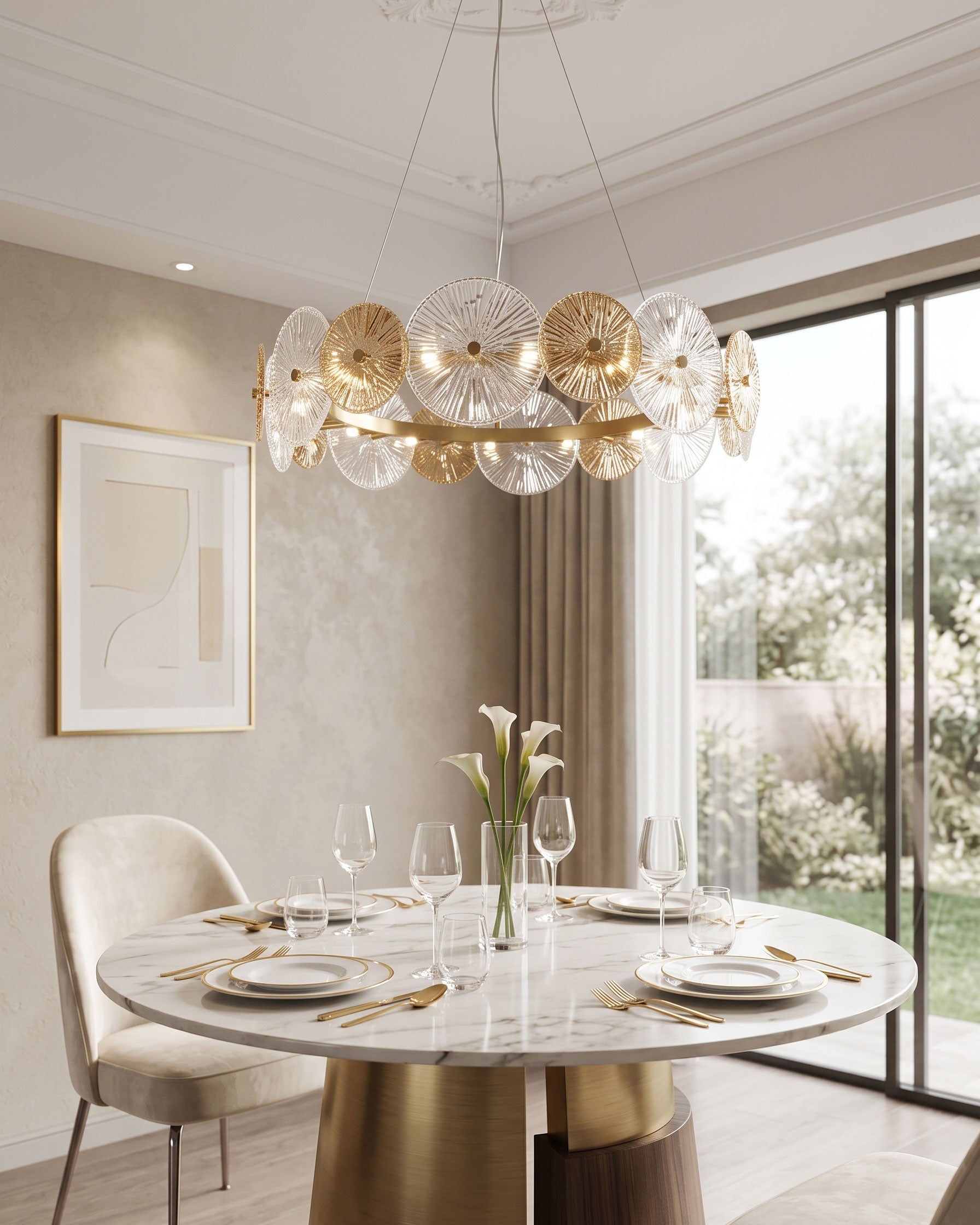 Whitaker Glass Disc Chandelier