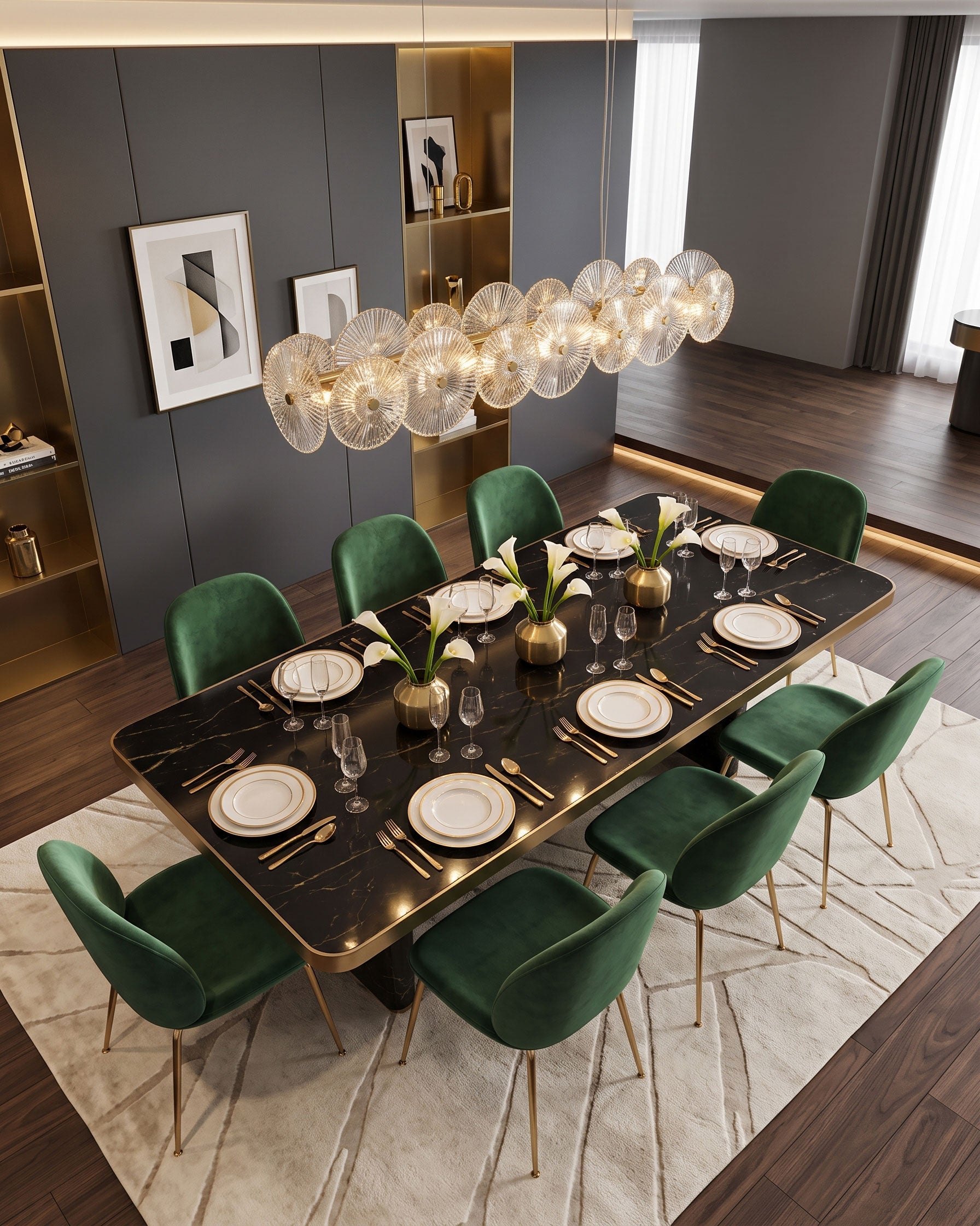 Whitaker Glass Disc Chandelier