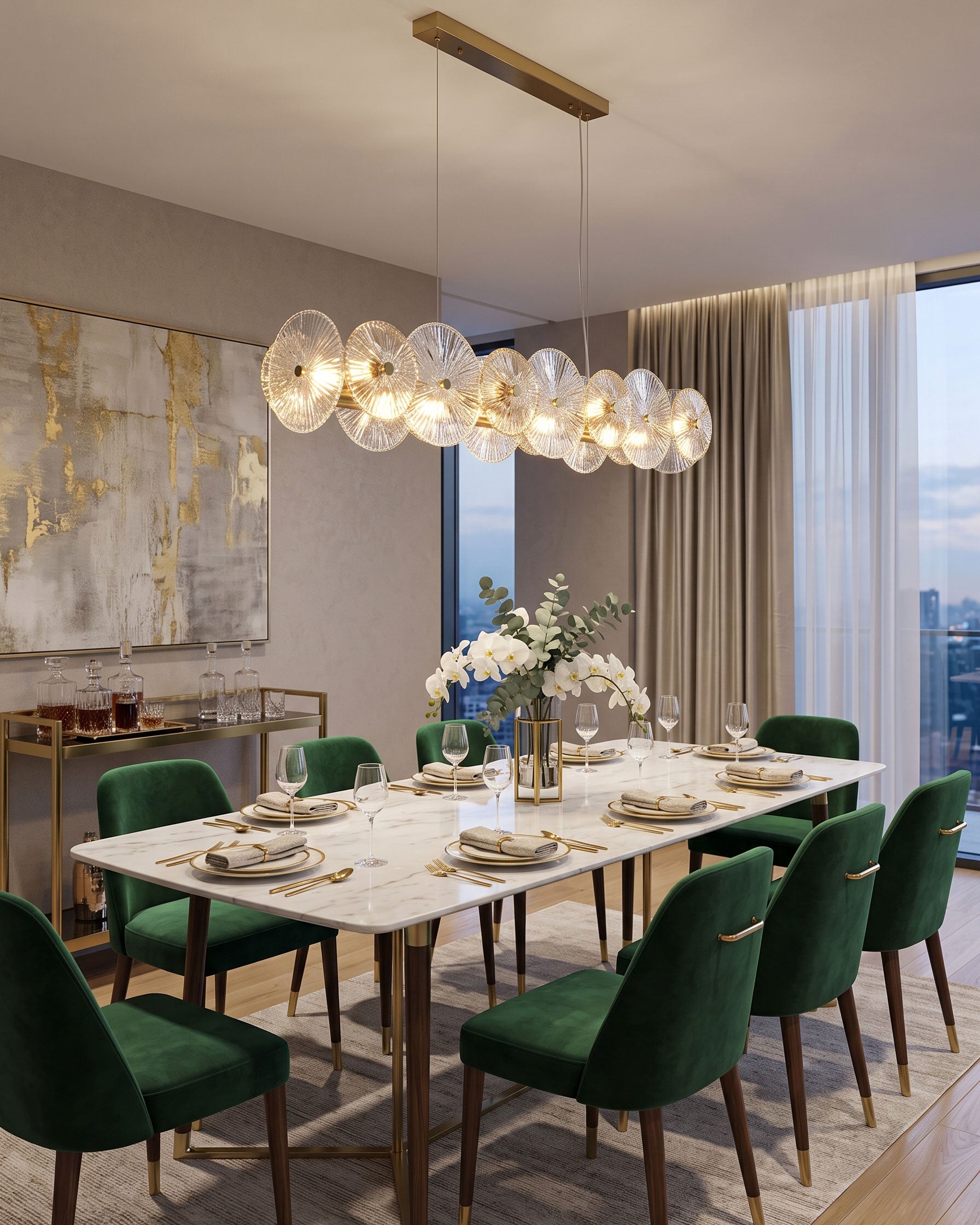 Whitaker Glass Disc Chandelier