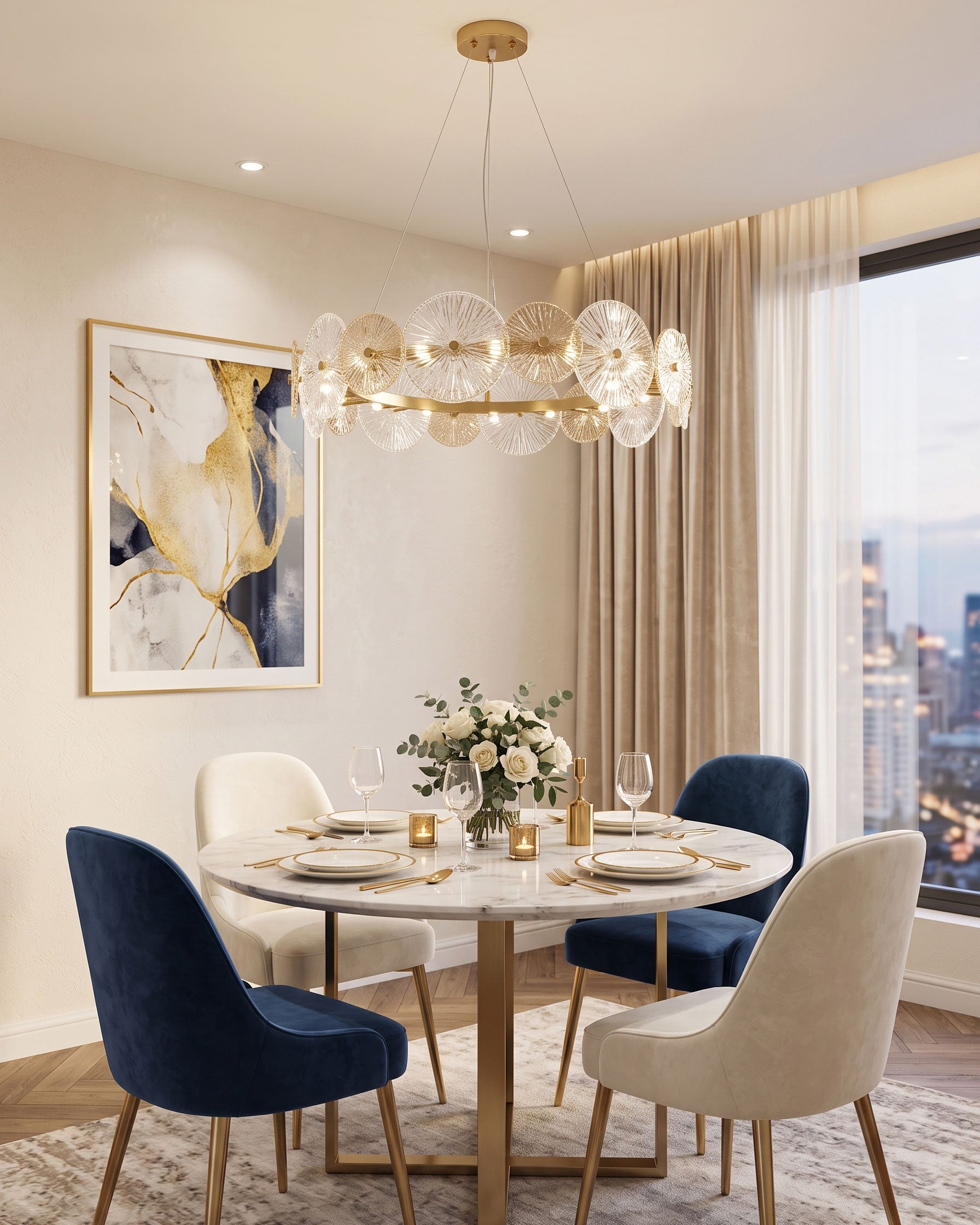 Whitaker Glass Disc Chandelier