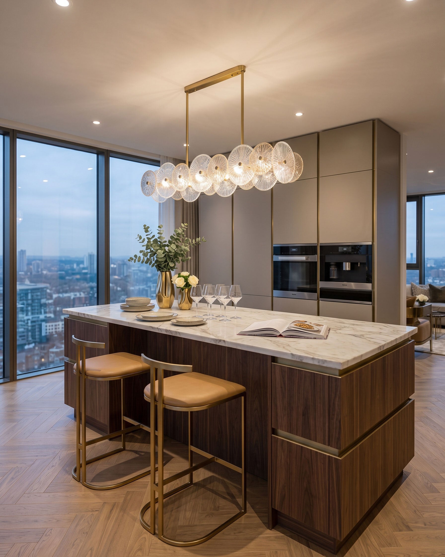 Whitaker Glass Disc Chandelier
