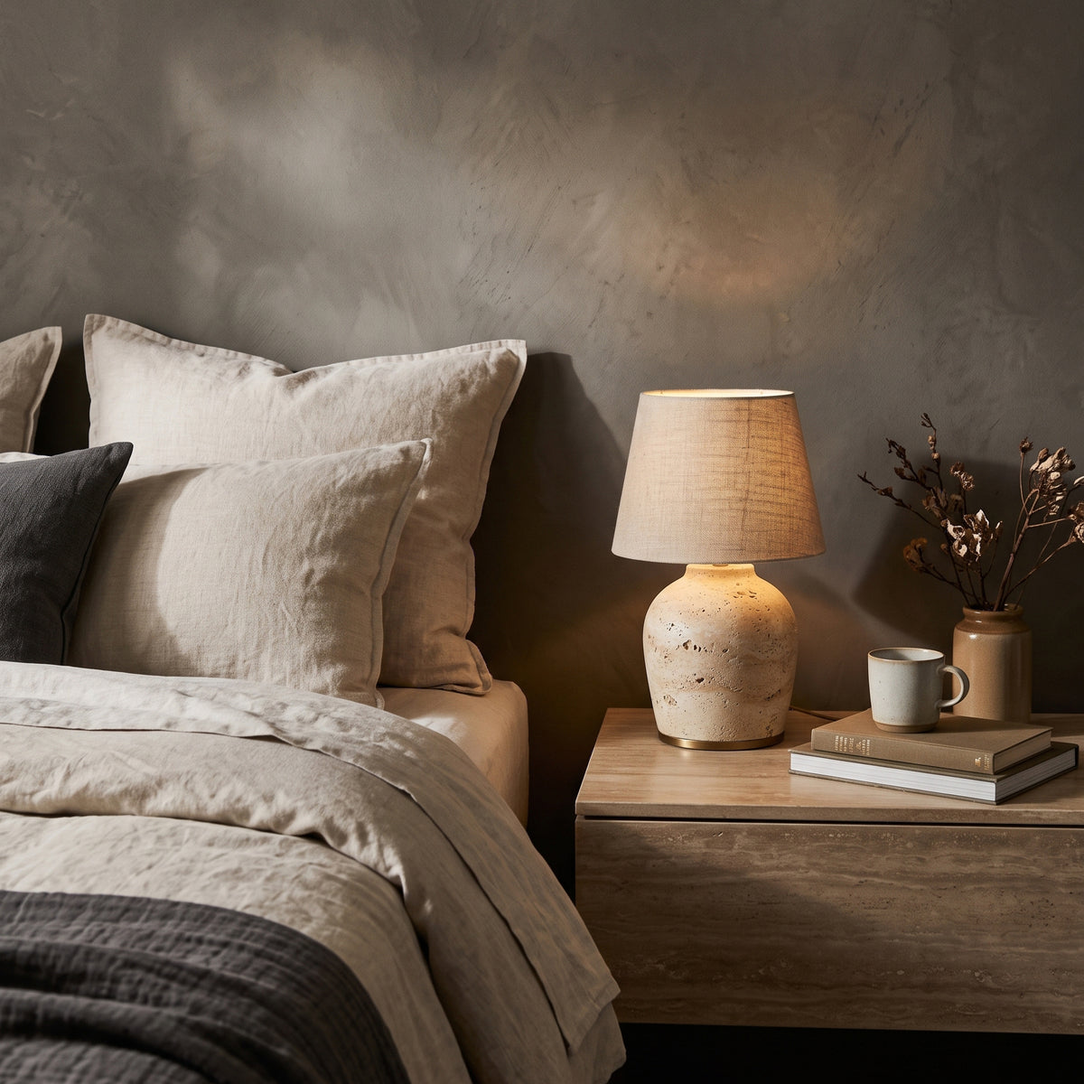 Witten Travertine Table Lamp