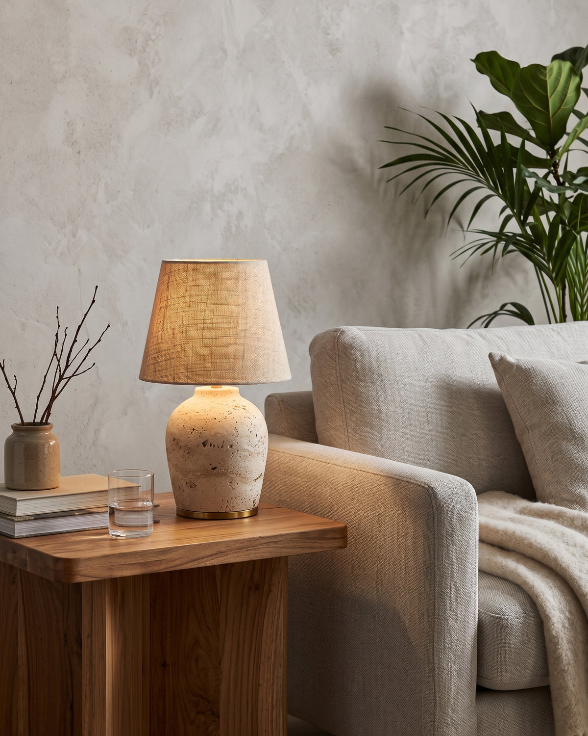 Witten Travertine Table Lamp