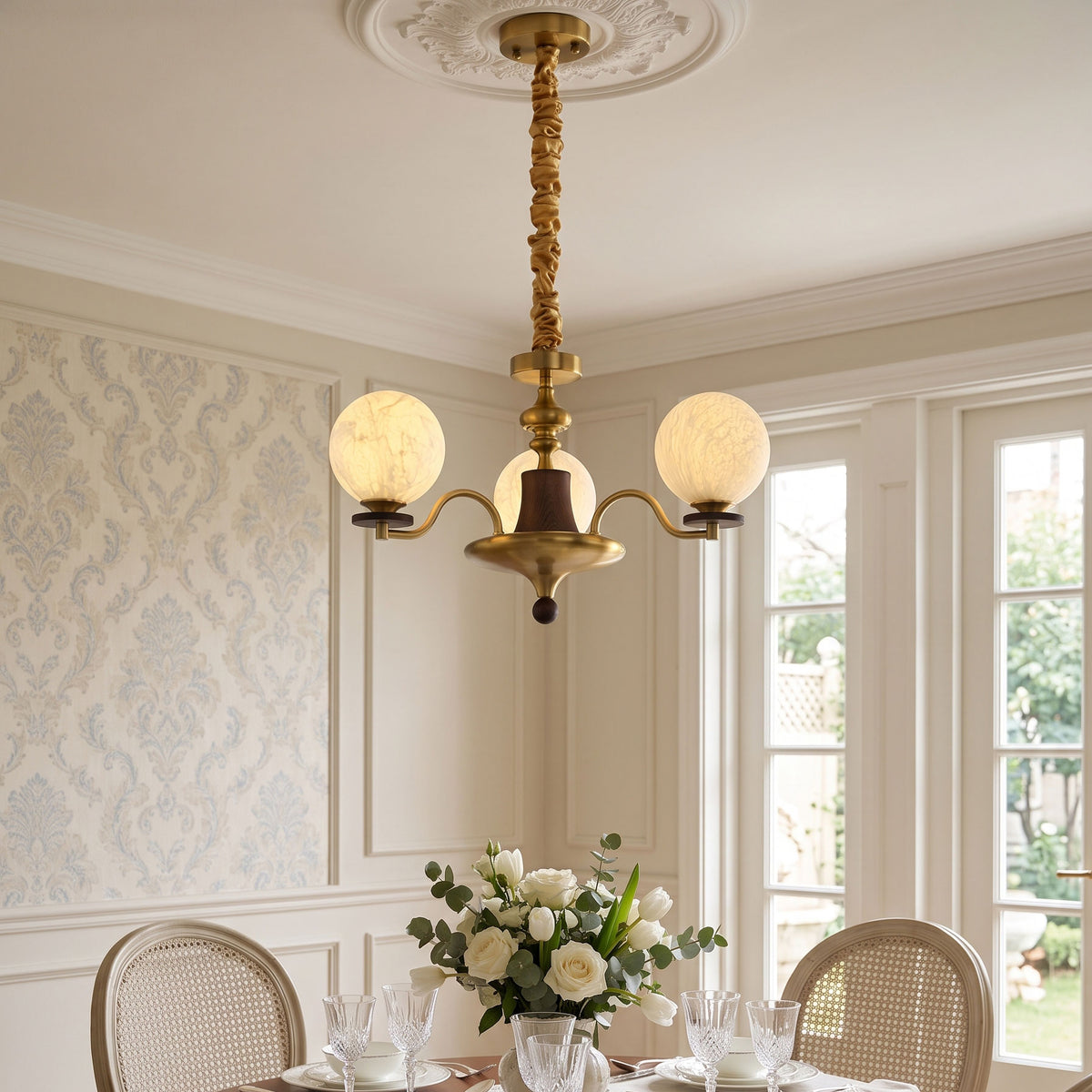 Xavier Natural Mulberry Silk Chandelier