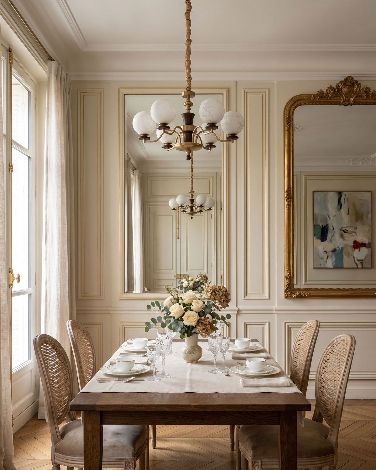 Xavier Natural Mulberry Silk Chandelier