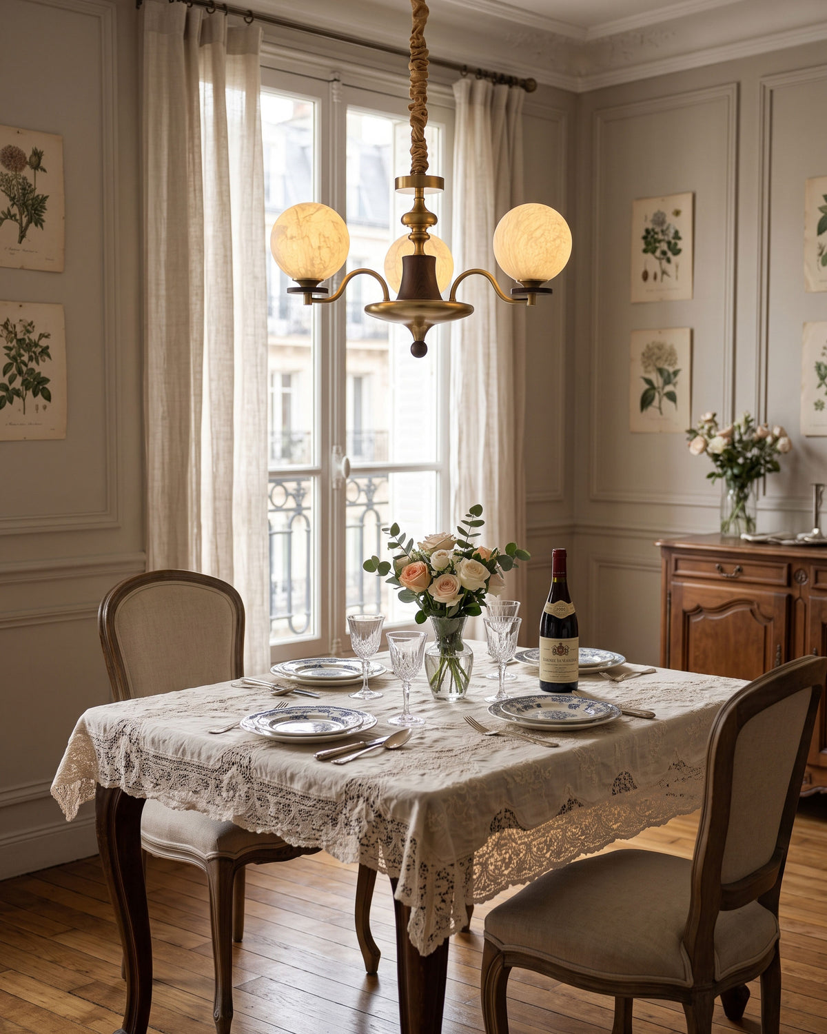 Xavier Natural Mulberry Silk Chandelier