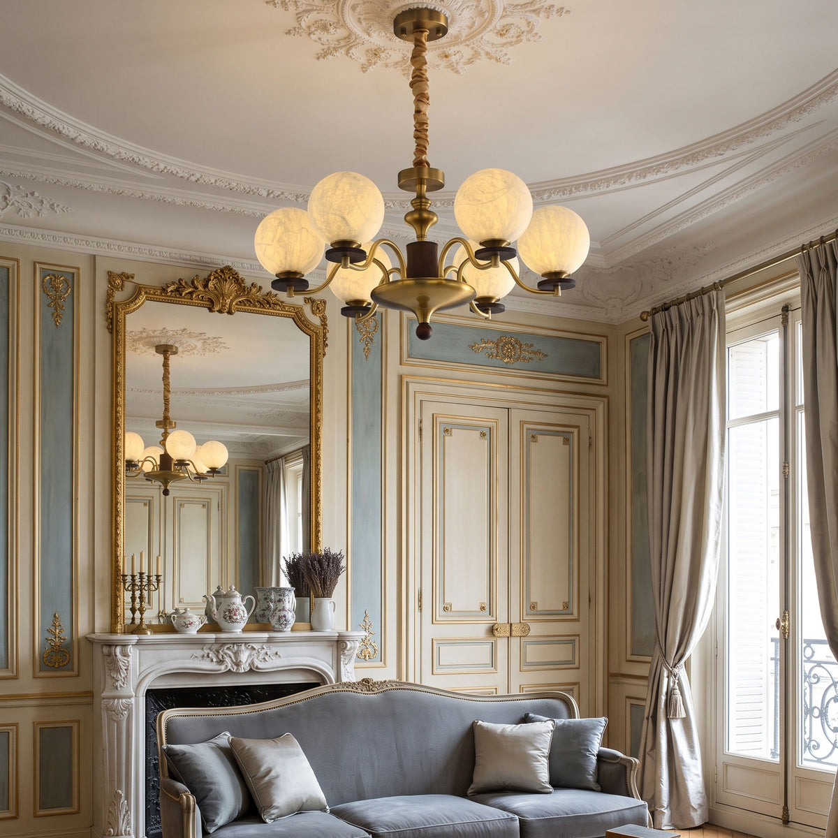 Xavier Natural Mulberry Silk Chandelier
