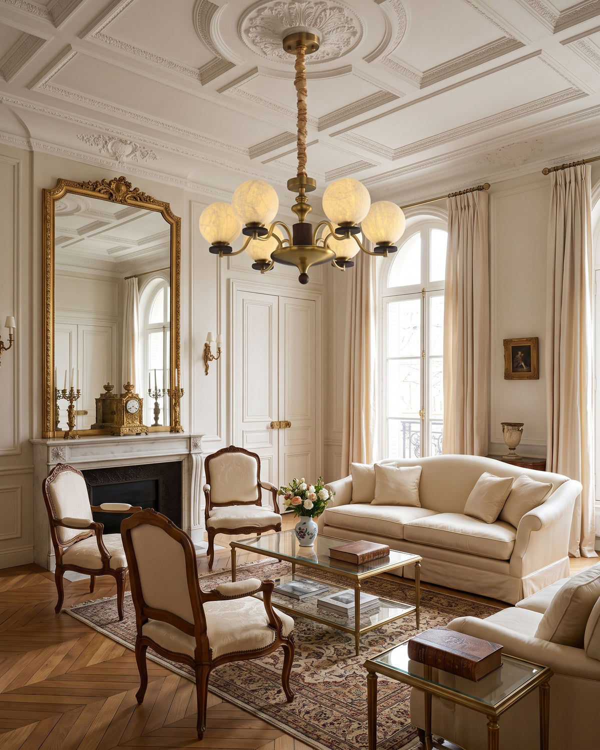 Xavier Natural Mulberry Silk Chandelier