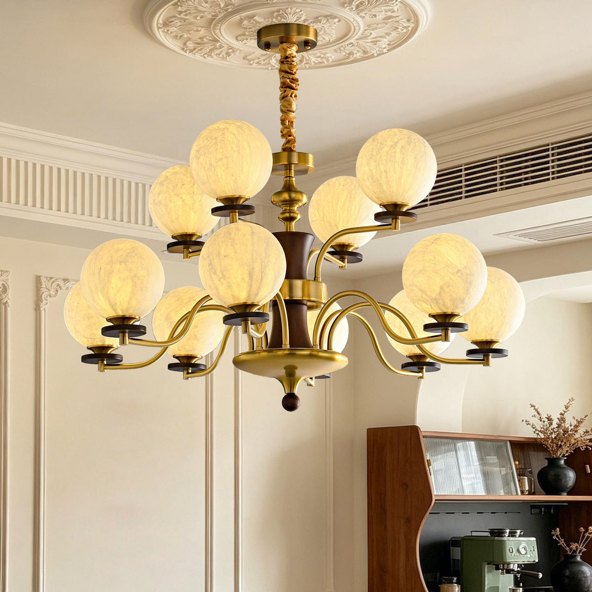 Xavier Natural Mulberry Silk Chandelier