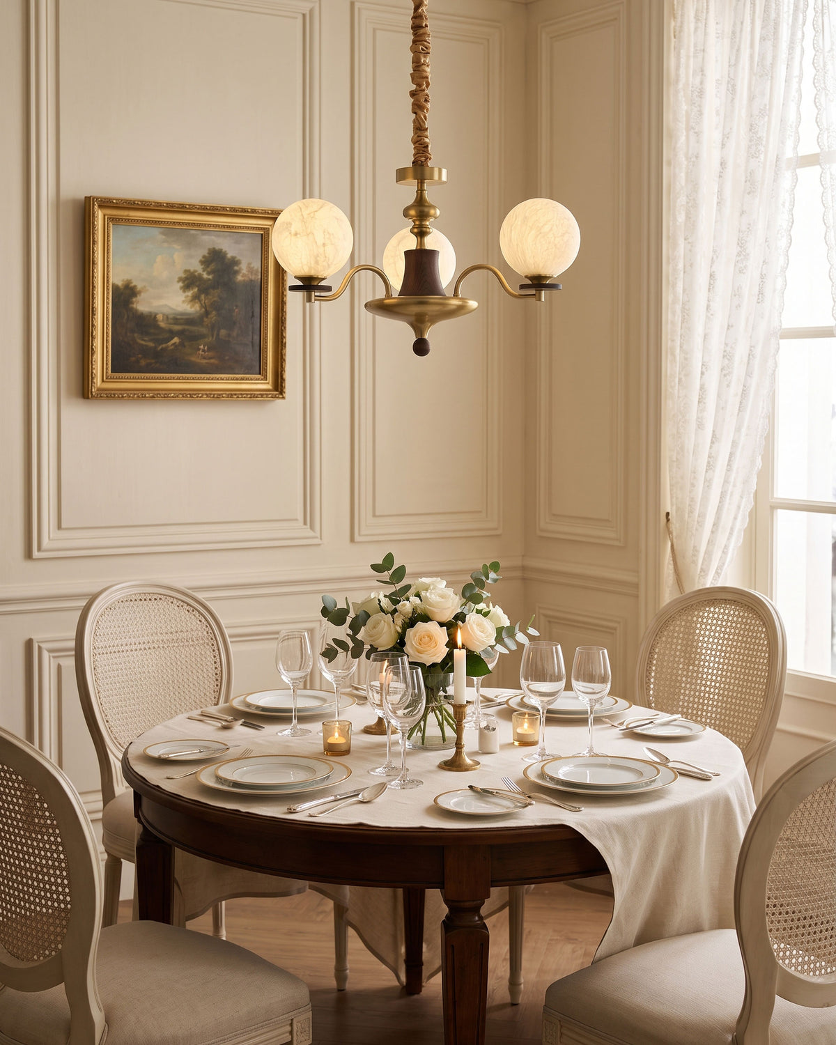Xavier Natural Mulberry Silk Chandelier