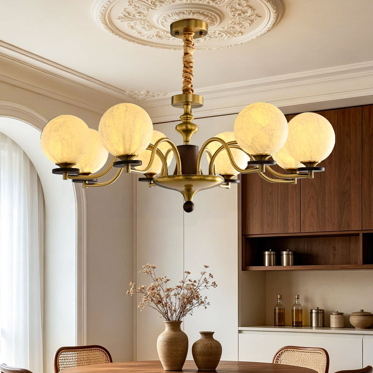 Xavier Natural Mulberry Silk Chandelier