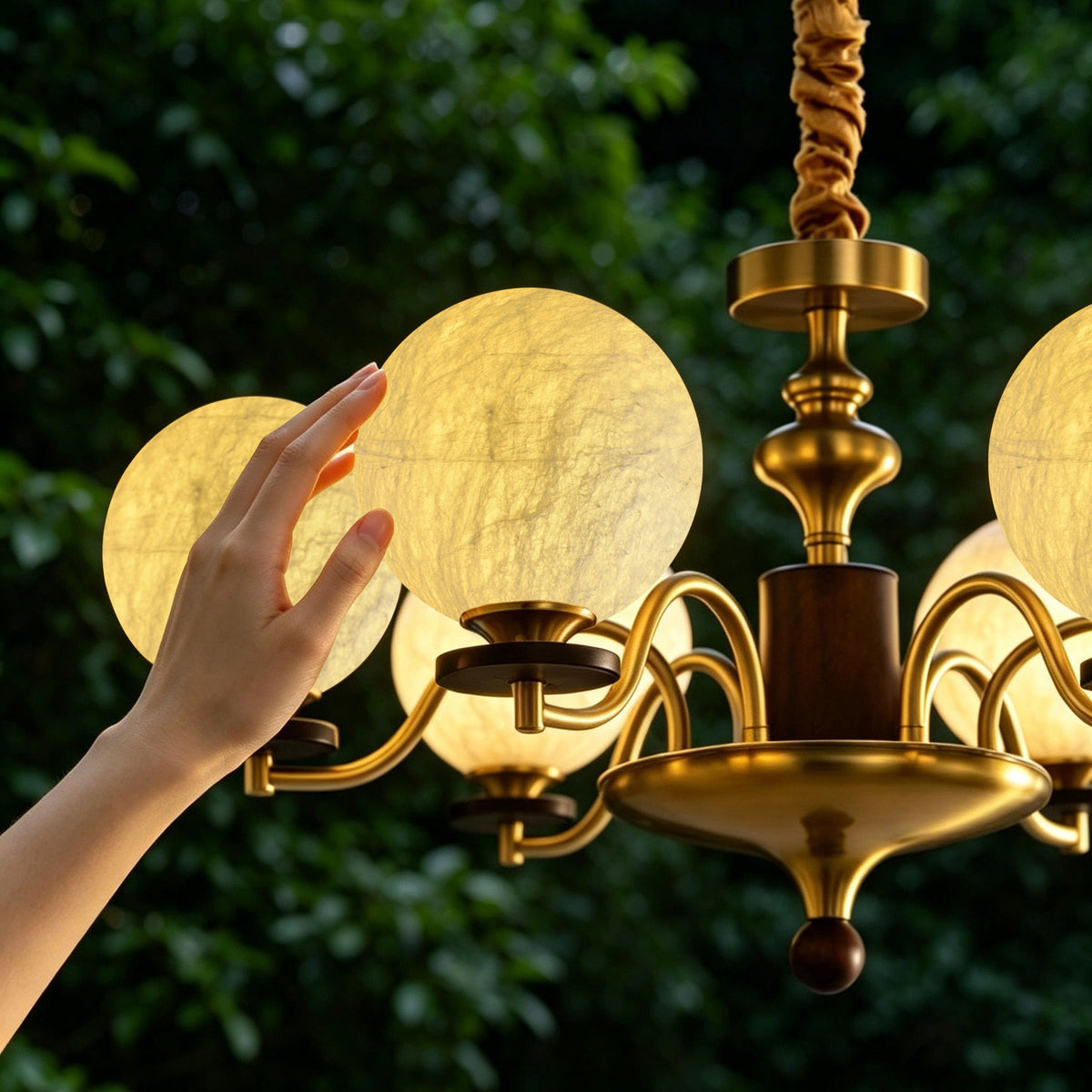 Xavier Natural Mulberry Silk Chandelier