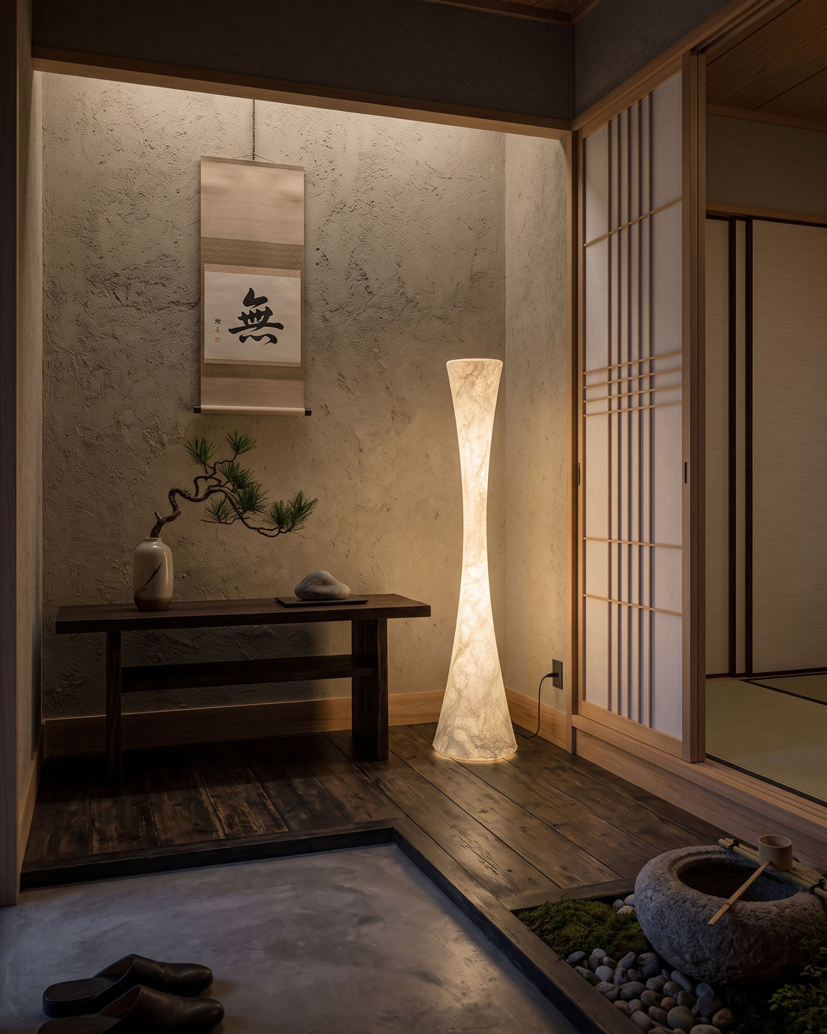 Zadie Mulberry Silk Floor Lamp