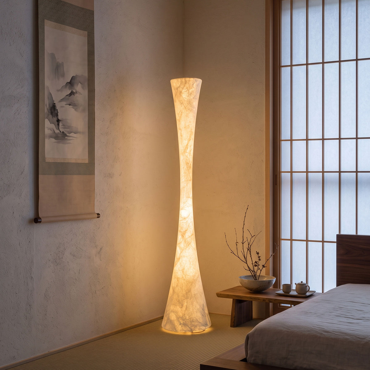 Zadie Mulberry Silk Floor Lamp