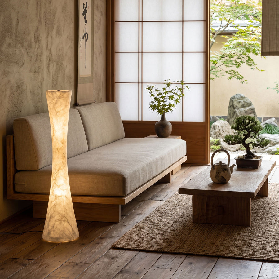 Zadie Mulberry Silk Floor Lamp