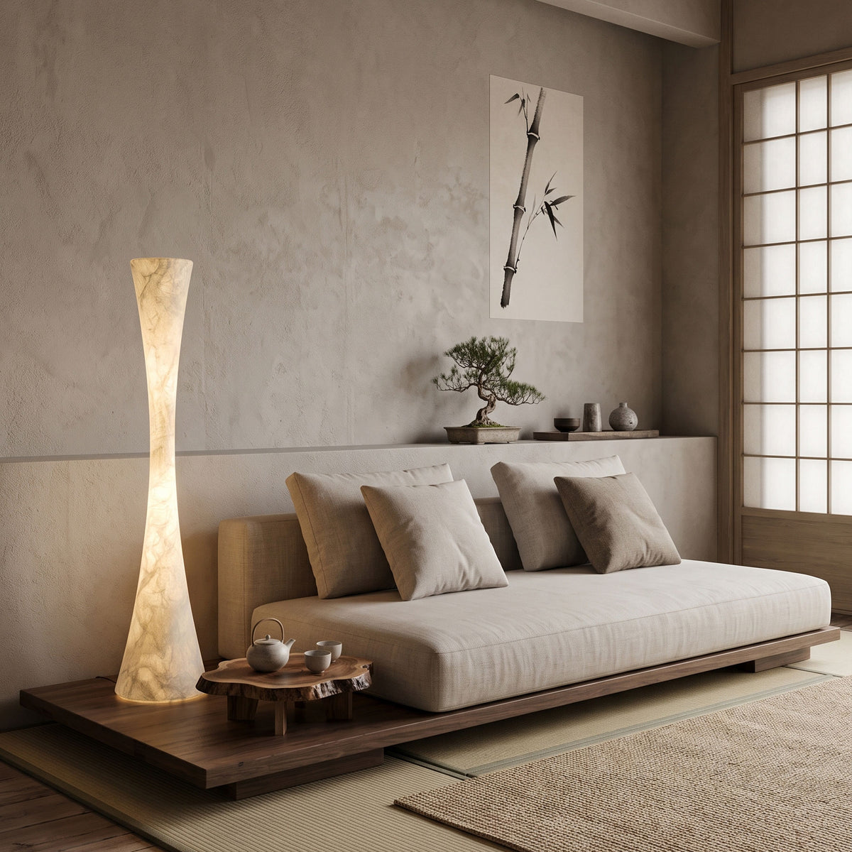 Zadie Mulberry Silk Floor Lamp