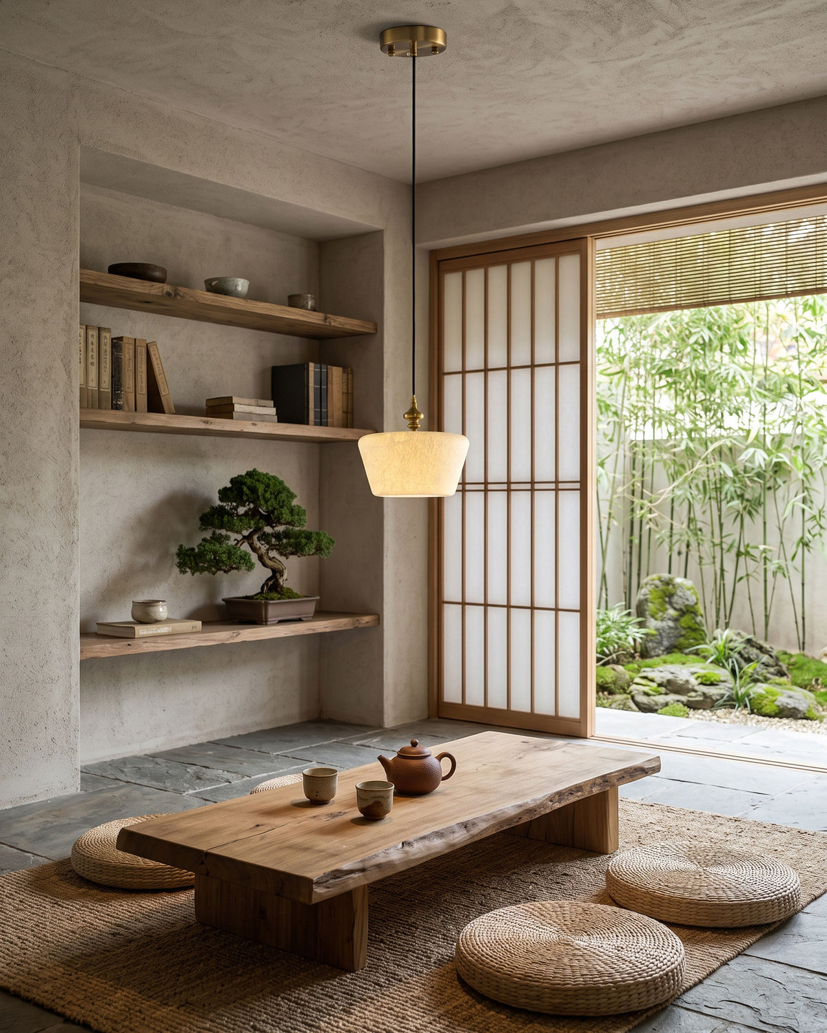 Zebulon Mulberry Silk Pendant Light