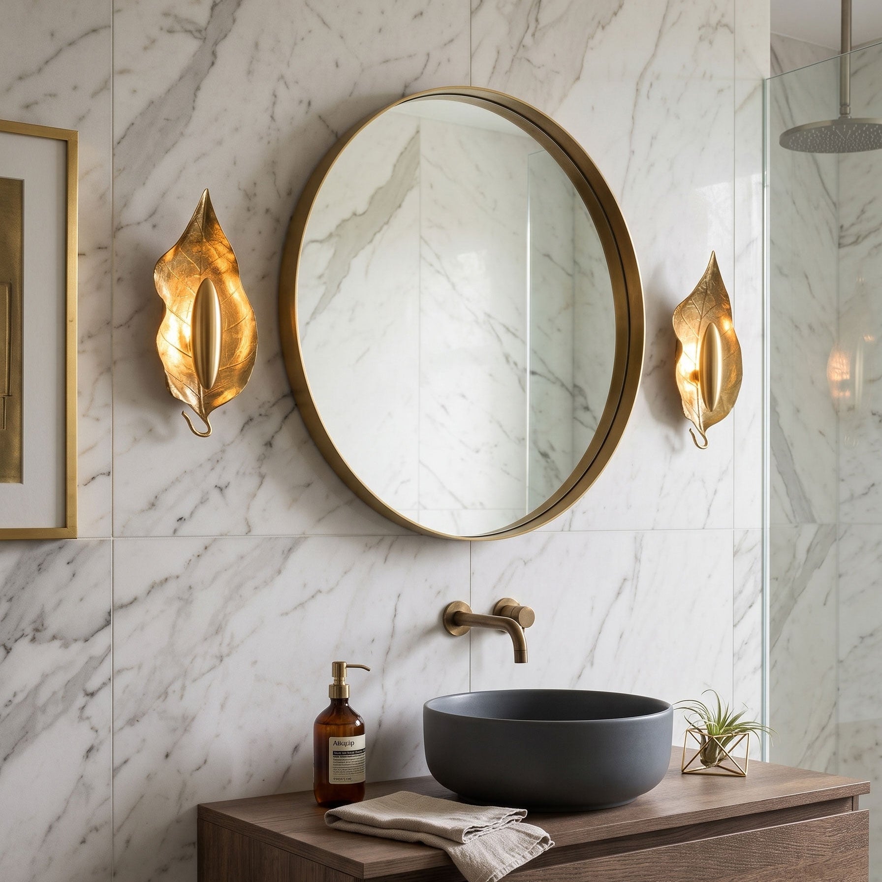 Zephyr Golden Leaf Wall Sconce